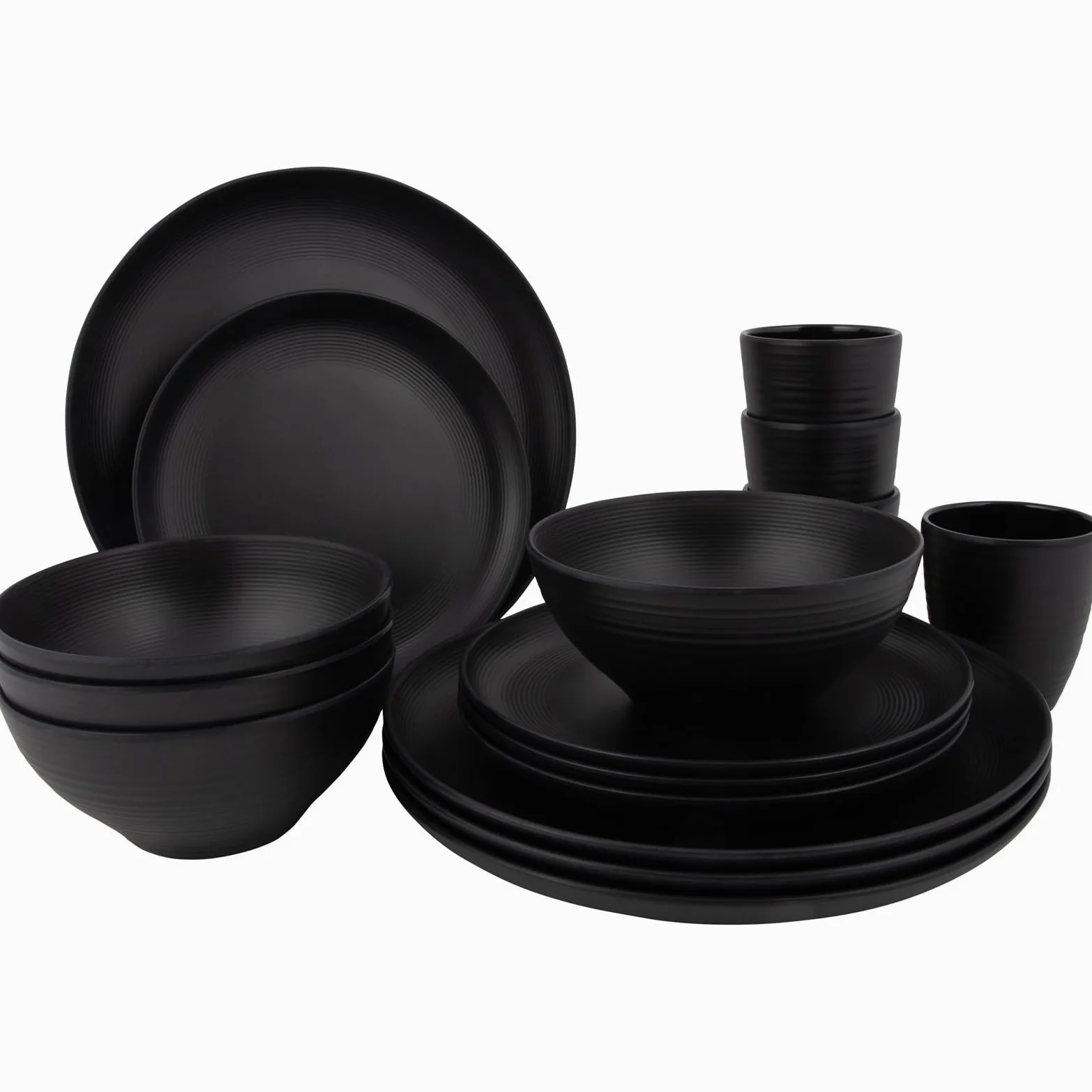 BO-CAMP BC IND Vajilla Orville 16pcs bla pour camping et plein air, idéal pour usage nomade confortable, format léger