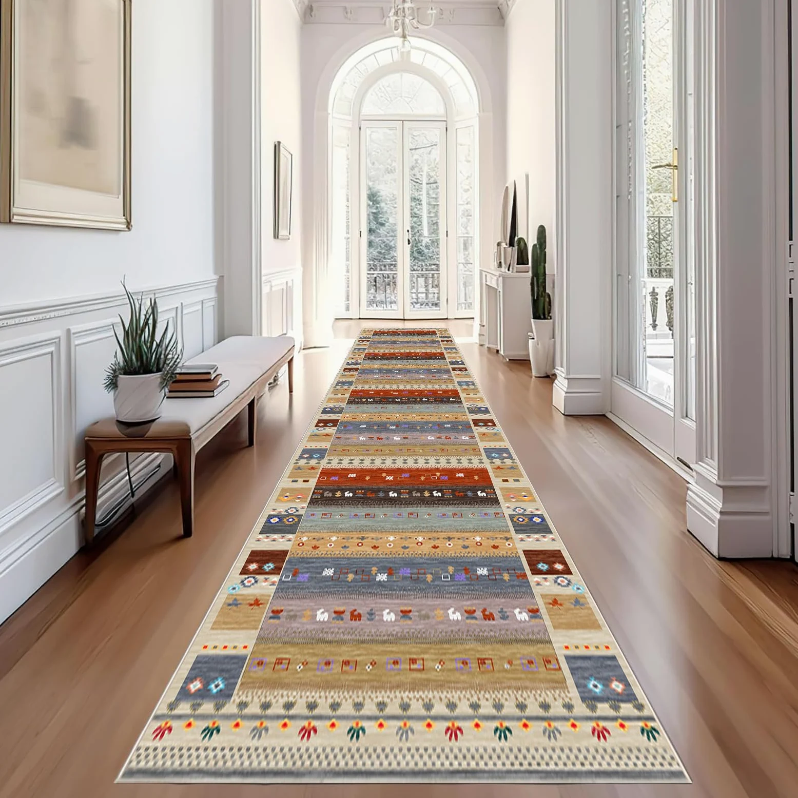 Tapis de Cuisine Devant Evier Lavable Antiderapant Tapis Couloir Long Tapis de Passage Couloir Paillasson 40 x 400 cm tapis d'entrée Interieur pour Couloir, Cuisine, Entrée, Tapis de Salle de Bain