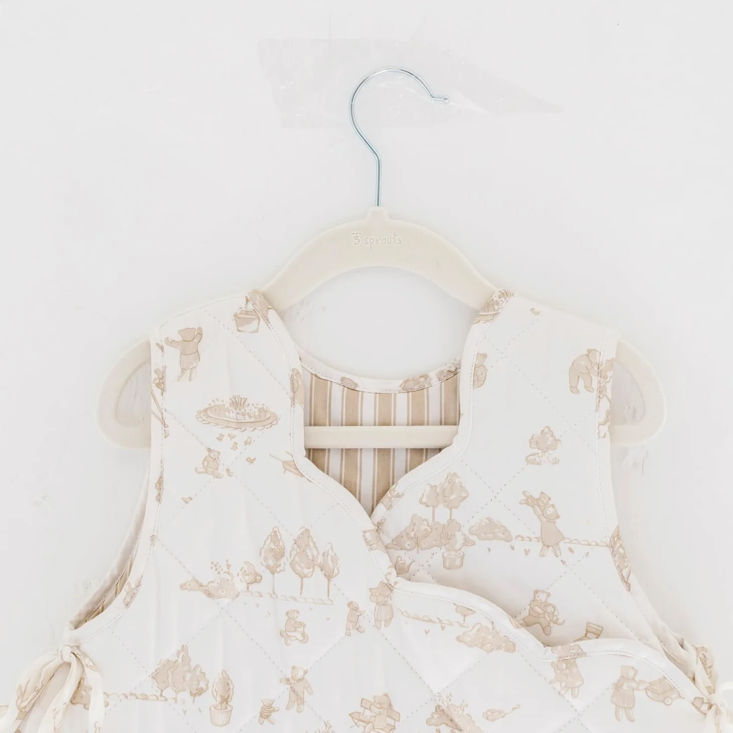 3 Sprouts Cintres en Velours pour Bébés et Enfants - Lot de 30 - Crème