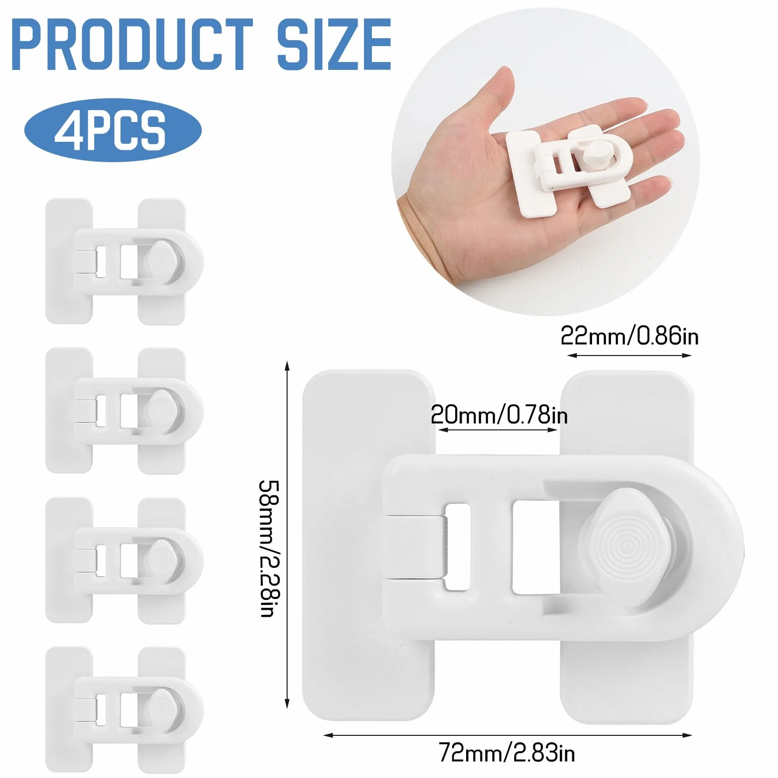 Serrure de porte de réfrigérateur sécurité enfant Blanc, Cadenas Frigo Bébé sans Perçage