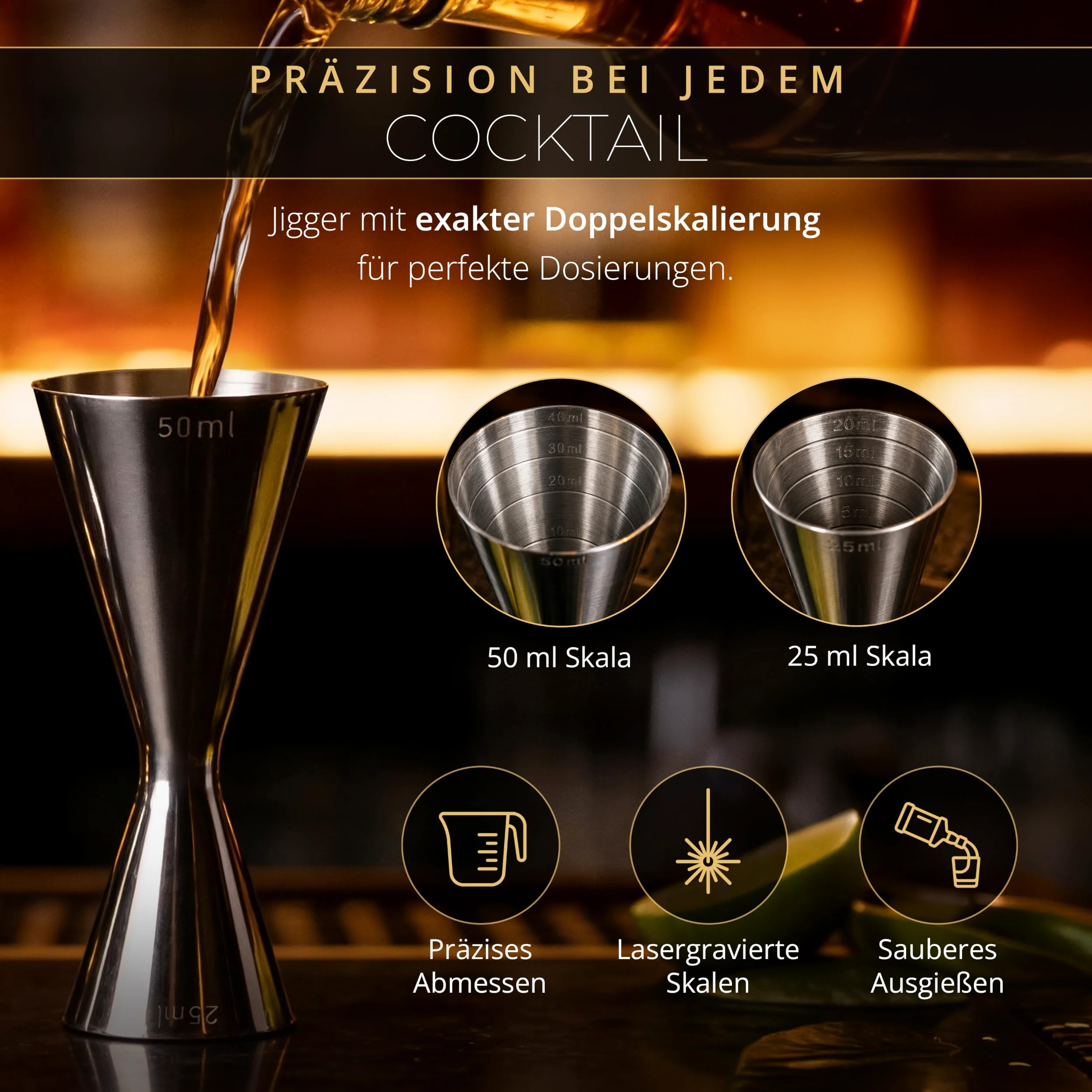 Ensemble Shaker à Cocktail barmate en Acier Inoxydable Boston, 7 pièces composé d'un Shaker, d'un Jigger, d'une cuillère de Bar, de 2 passoires, d'un Pilon et d'un Tapis de Bar