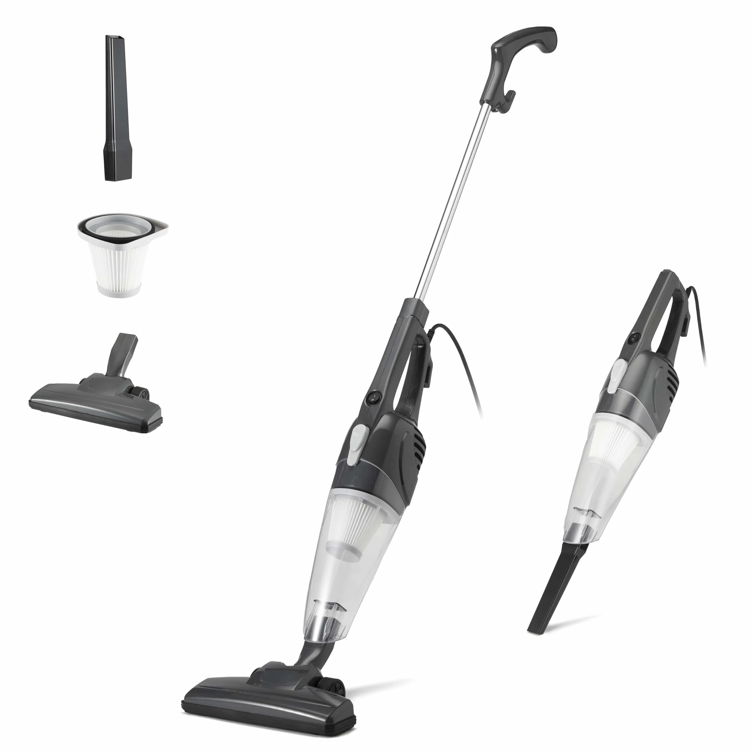 Amazon Basics Aspirateur balai 2 en 1 avec câble, moteur ECO, filtre remplaçable, Noir
