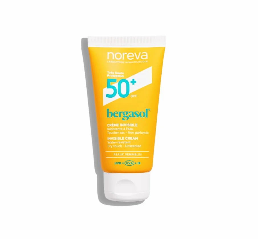Noreva Bergasol Crème Invisible SPF50+ Haute Protection UVA UVB Infrarouges Lumière Bleue 50ml