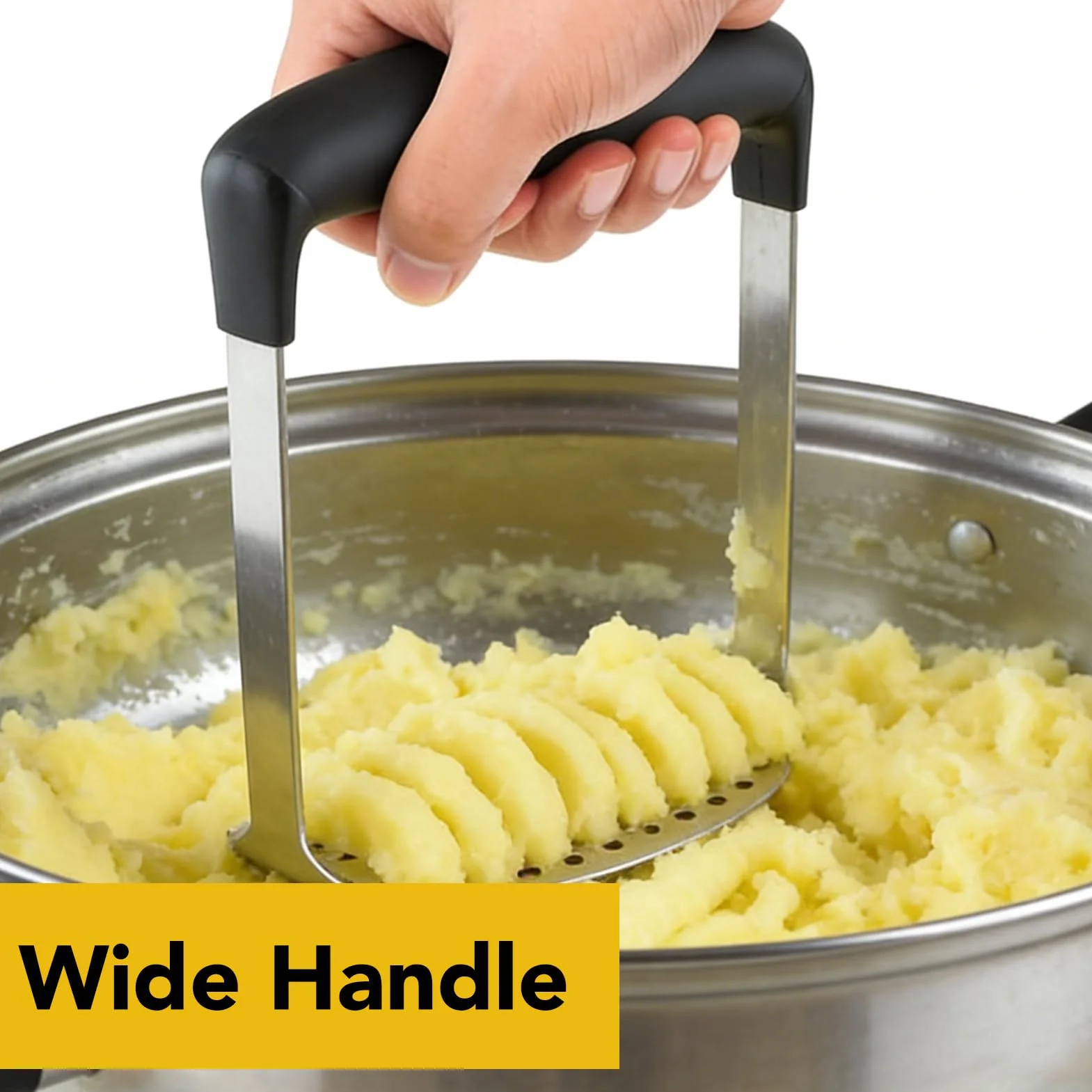 Presse Purée de Pommes de Terre Professionnel en Acier Inoxydable avec Poignée Masher Broyeur