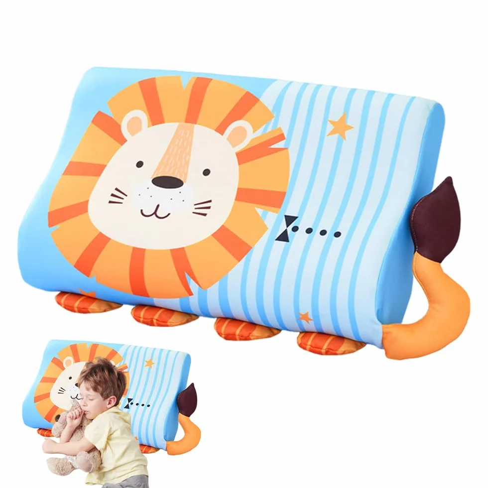 Oreiller Enfant 45 x 27cm Ergonomique Coussin de Sommeil avec Taie Fuchs