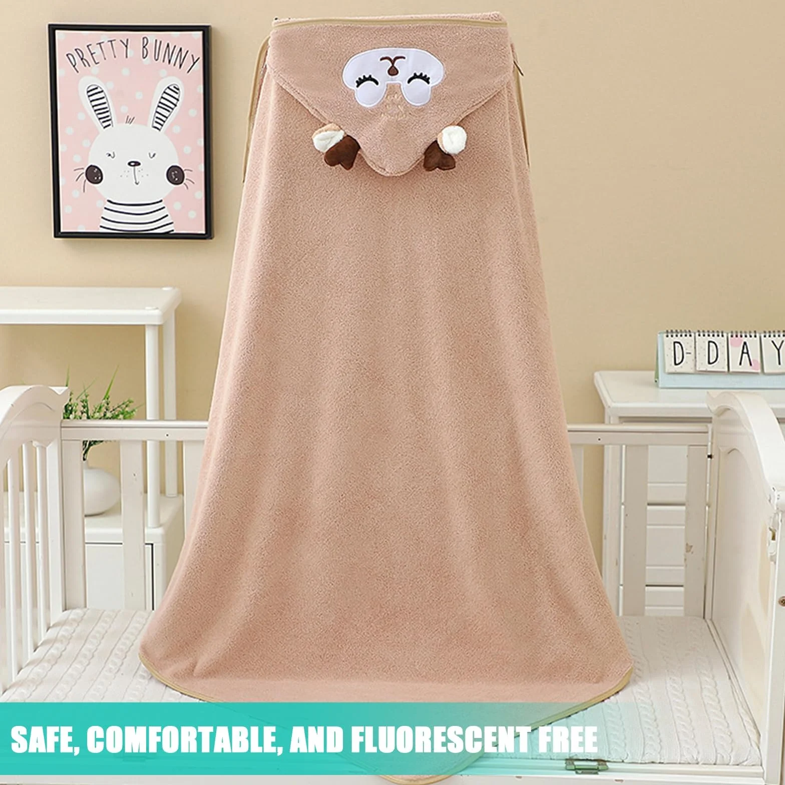 Serviette de Bain à Capuche Bébé 3 Pièces Bambou Super Absorbante