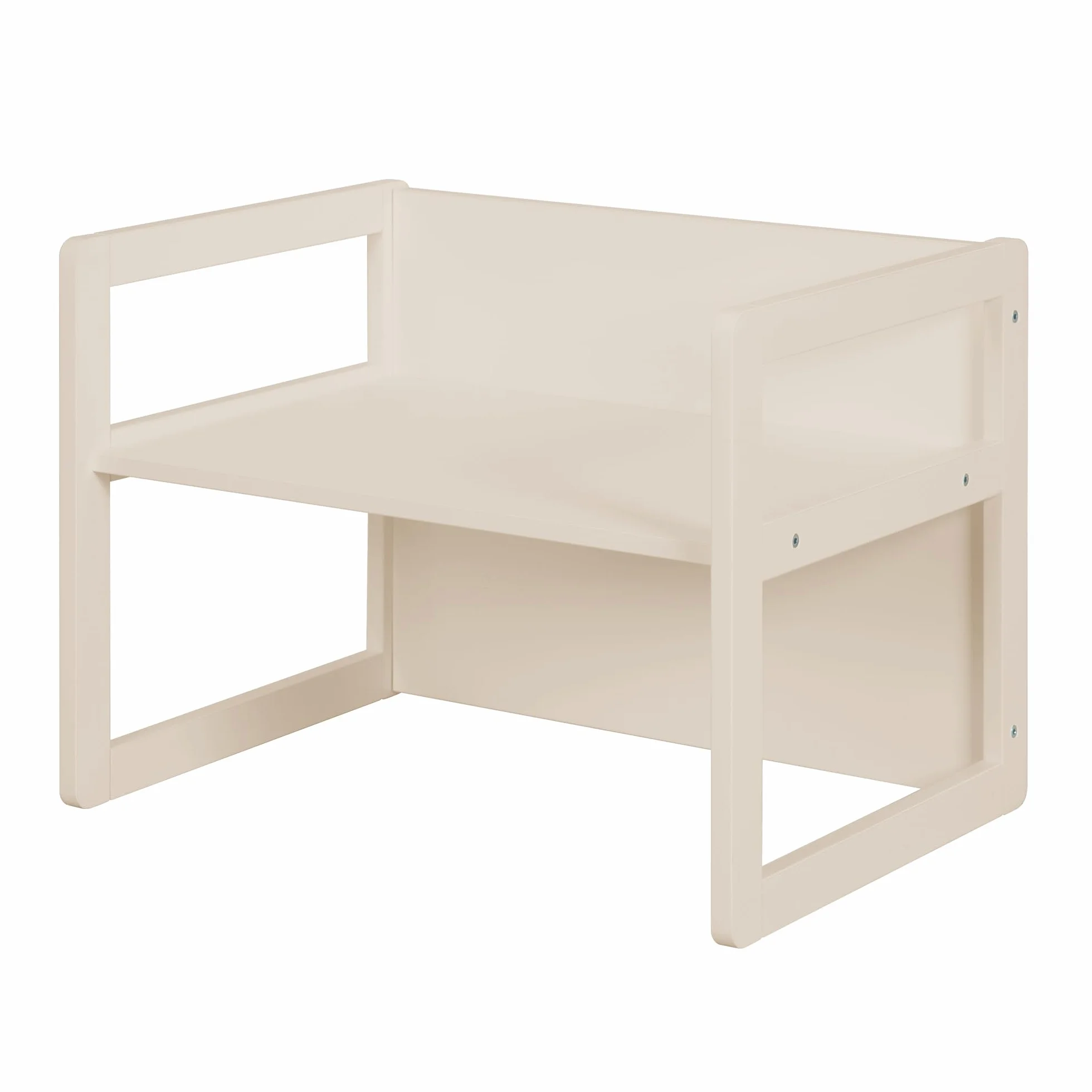Ensemble Table et Chaise Réversibles Enfants Bois Laqué Beige 3 Hauteurs d'Assise 9 Mois à 10 Ans