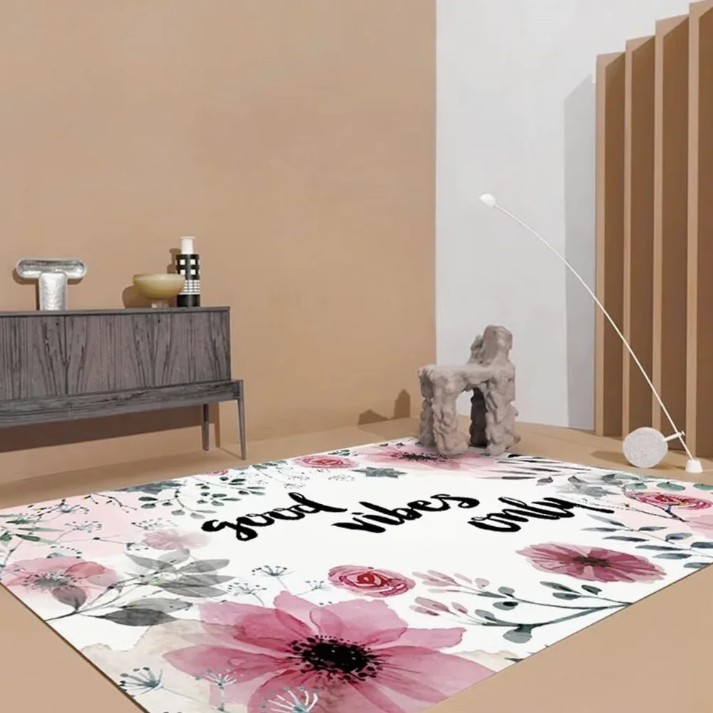 Deco Chambre Fille Chambre Enfant Garcon Tapis Rectangulaire pour Chambre À Coucher, Décoration D'Intérieur Rose Et Blanc Tapis Court en Velours 100X200Cm 3Ft 3.4''X6Ft 6.7''