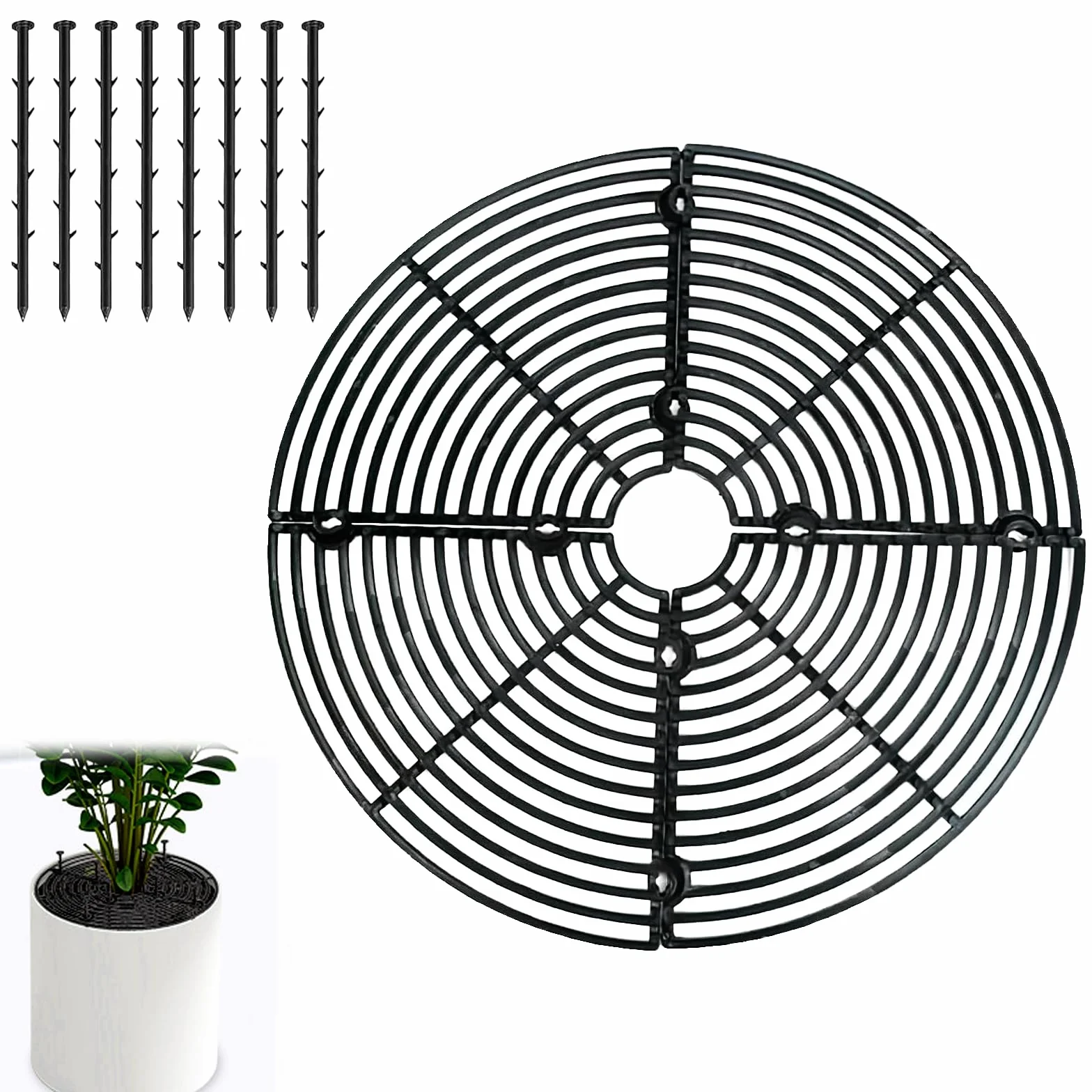 Grille de Protection pour Plantes 30 cm, Cache-Pot Réglable avec Kit Fixation ABS, Protège contre Chats et Animaux Domestiques