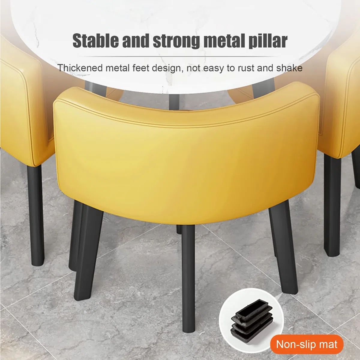 Ensemble Table et chaises de Formation pour 4 Personnes. Mobilier de Salle de conférence Polyvalent Rond/carré, idéal pour la Cuisine, la Salle à Manger, la réception de Bureau, Les réunions