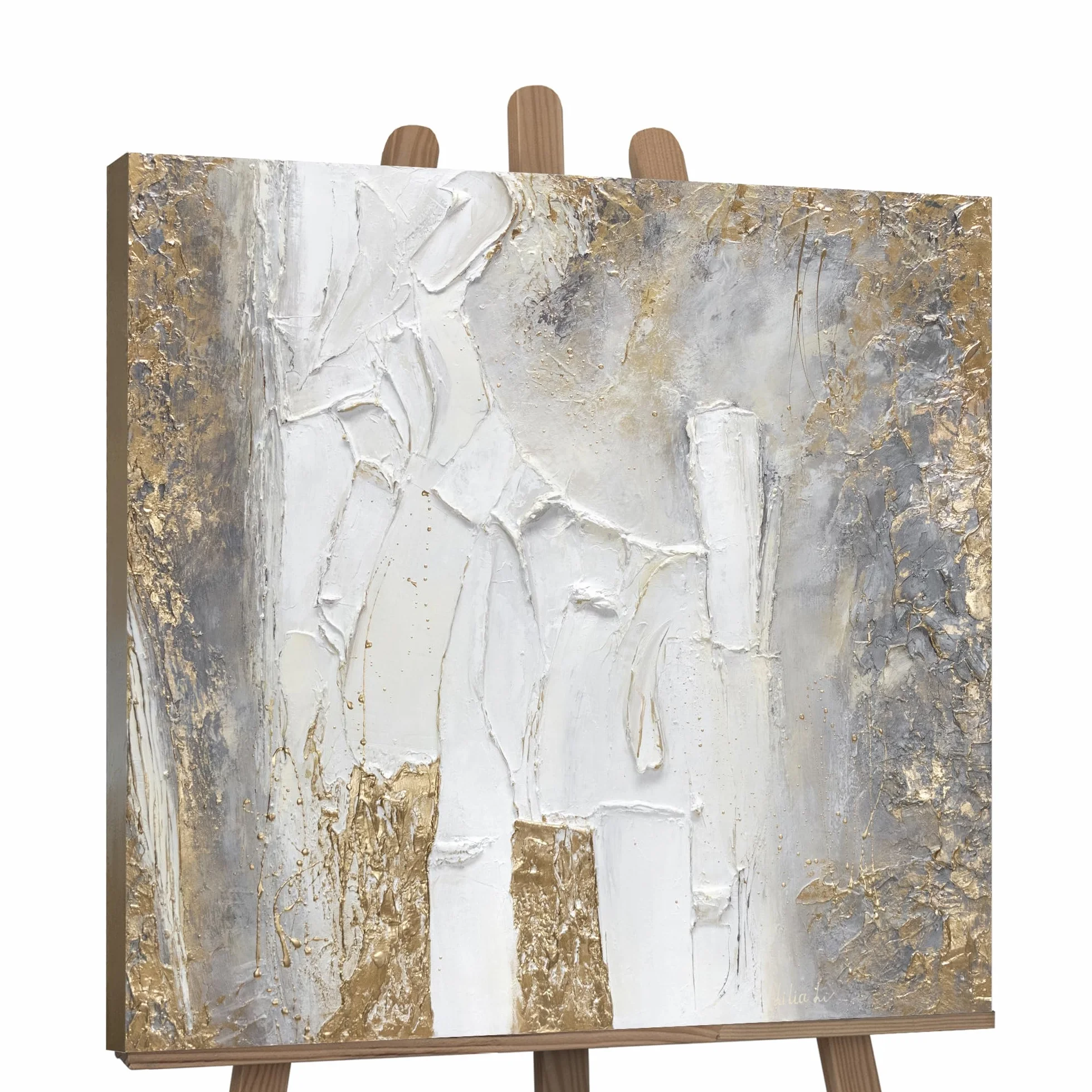 Tableau peinture moderne "Fantasi" 100×100cm Art mural peint à la main décoration intérieure
