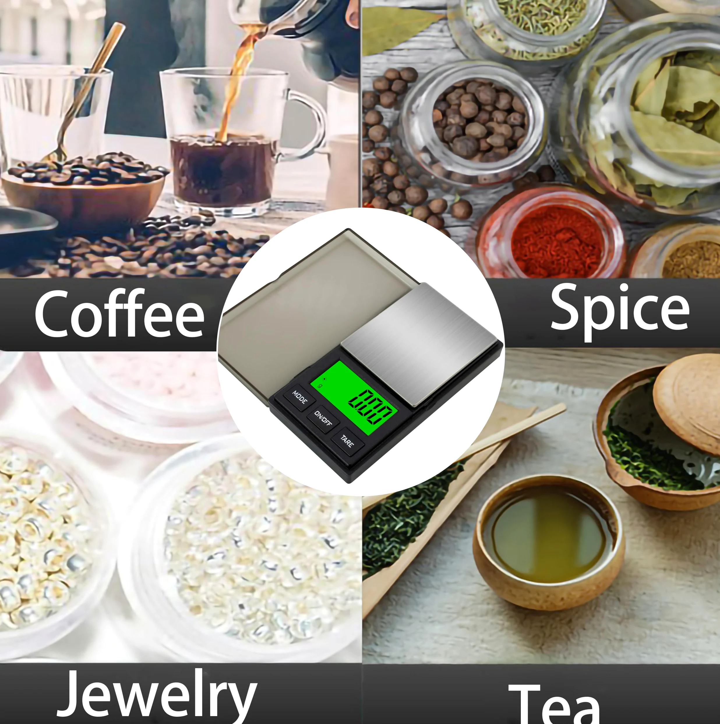 Balance numérique de précision en grammes, 1000 g x 0,01 g, balance de poche numérique, balance alimentaire, balance de bijoux, balance de café, balance de cuisine pour poudre, médicaments, or,