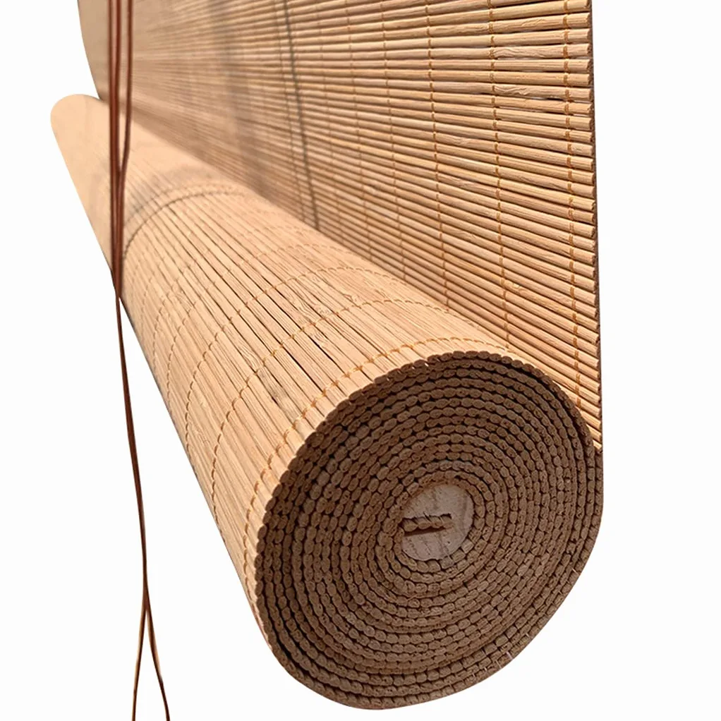 Store Enrouleur en Bambou Taux de Shading 65% Stores À Rouleaux Romains Rideau filtrant la lumière Stores Venitien Volets Protection de la Vie privée (100 x 240 cm)