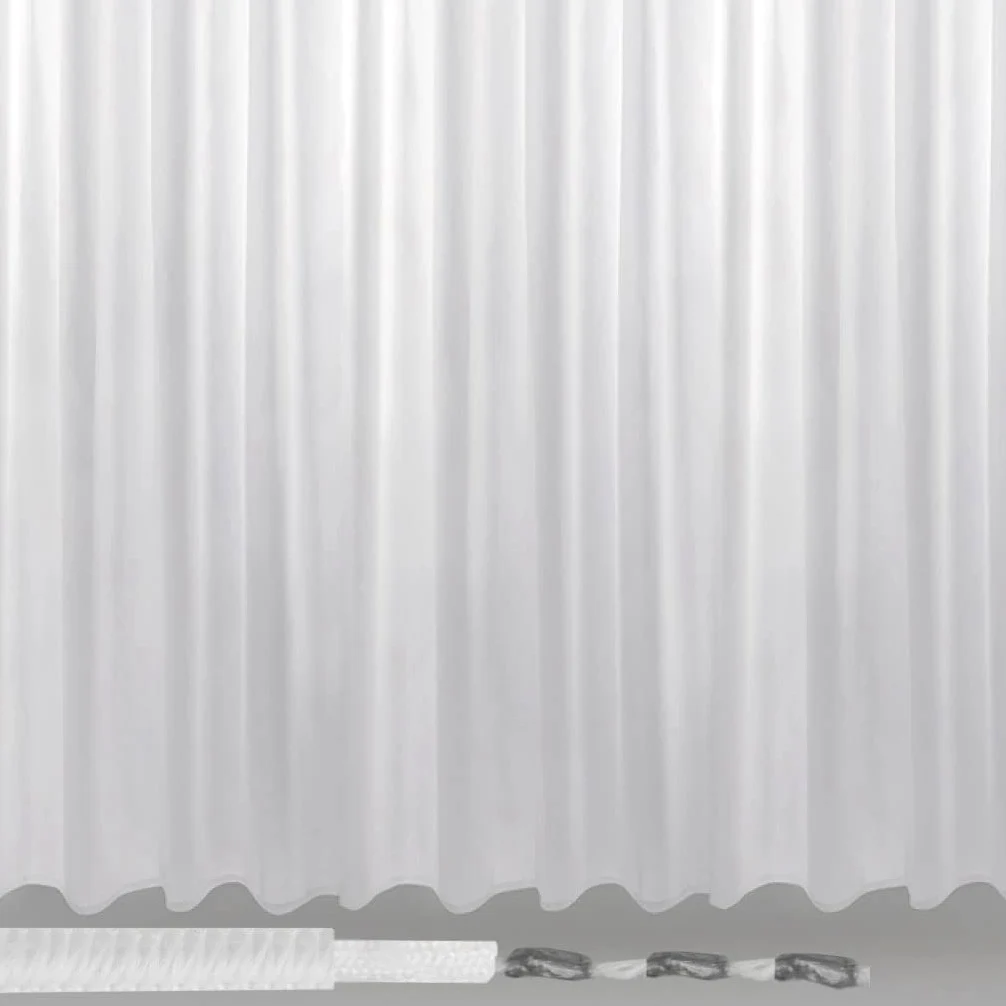 Bestlivings Rideau 300 cm à 900 cm de largeur, voile transparent avec galon fronceur et bande de plomb universelle cousue de couleur blanche (largeur env. 750 cm, longueur env. 175 cm)