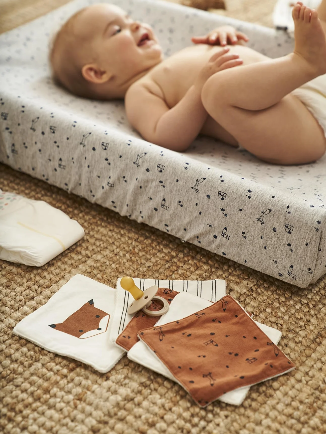 VERTBAUDET Lot de 6 lingettes lavables renard