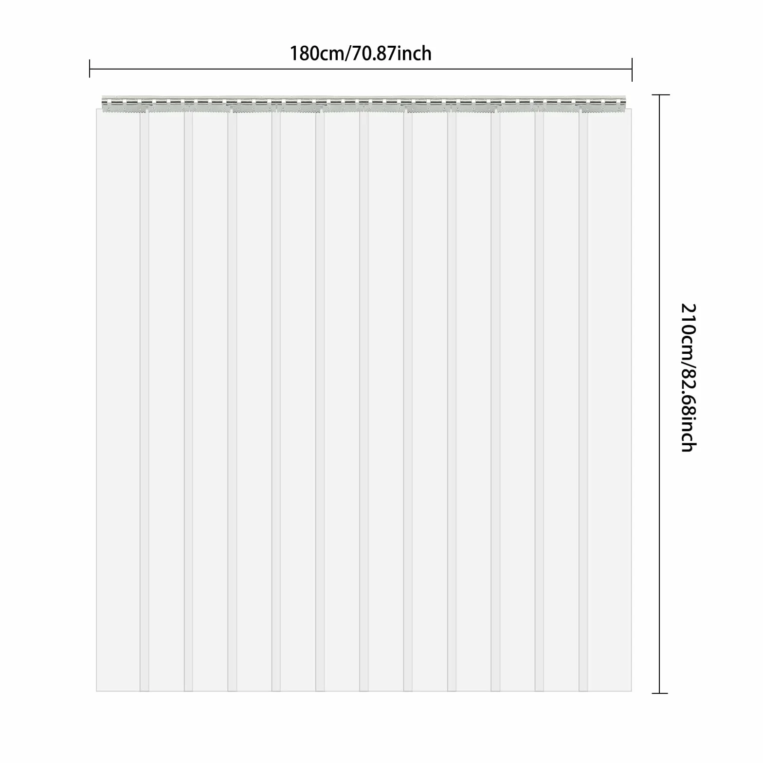 Rideau à Lanières en PVC 12 Pièces, 1,8 × 2,1 m, Rideau à Lamelles Transparent, Épaisseur 2 mm, Isolation Thermique, Installation Facile, pour Chambres Froides et Entrepôts