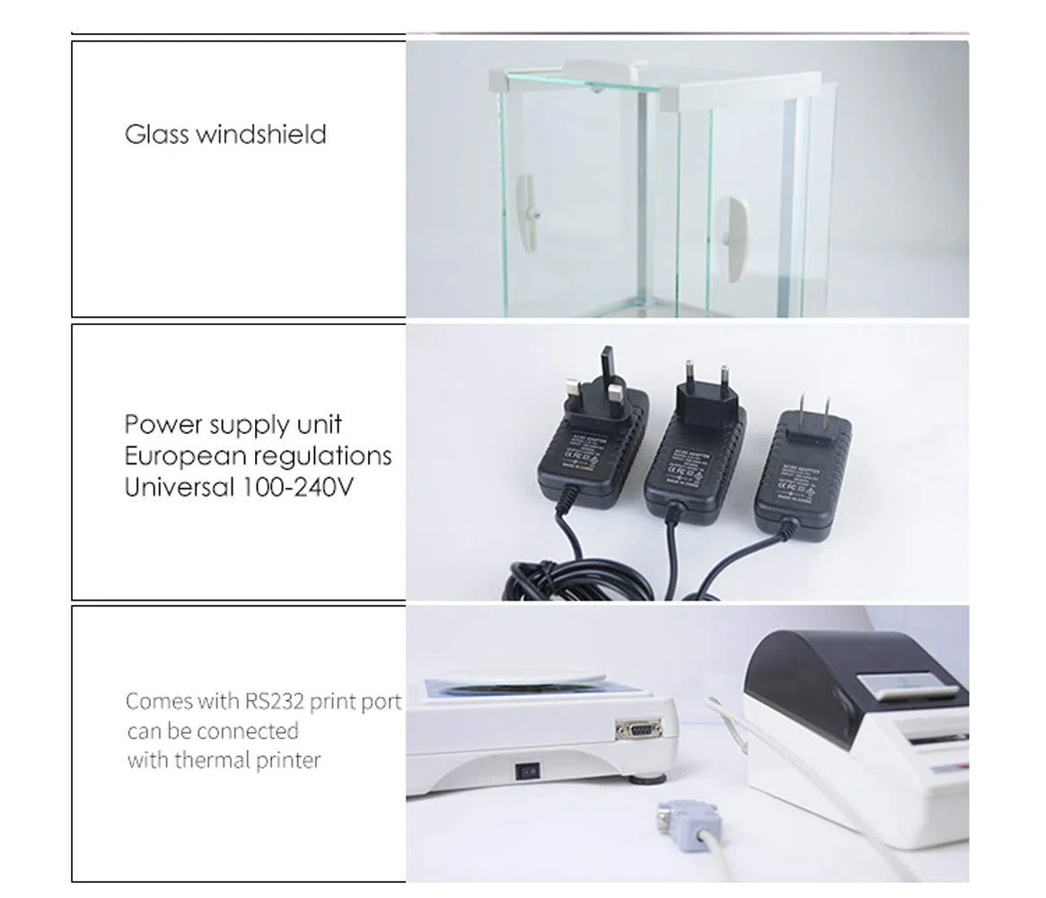 Balance d'analyse de Laboratoire numérique Balance électronique Haute précision 200g/1mg Balance expérimentale avec Balance de Poids en Or Bijoux LCD