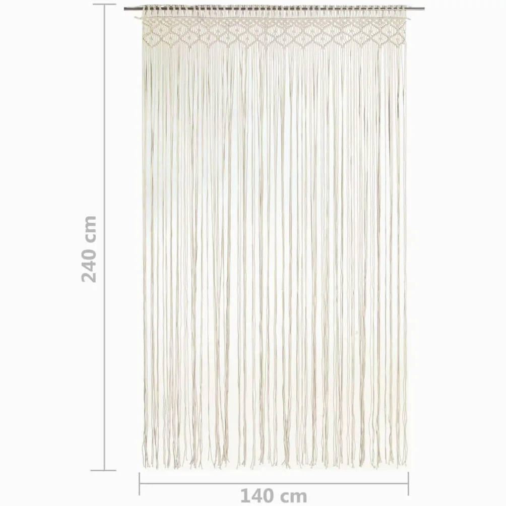 vidaXL Rideau en macramé 140x240 cm Coton