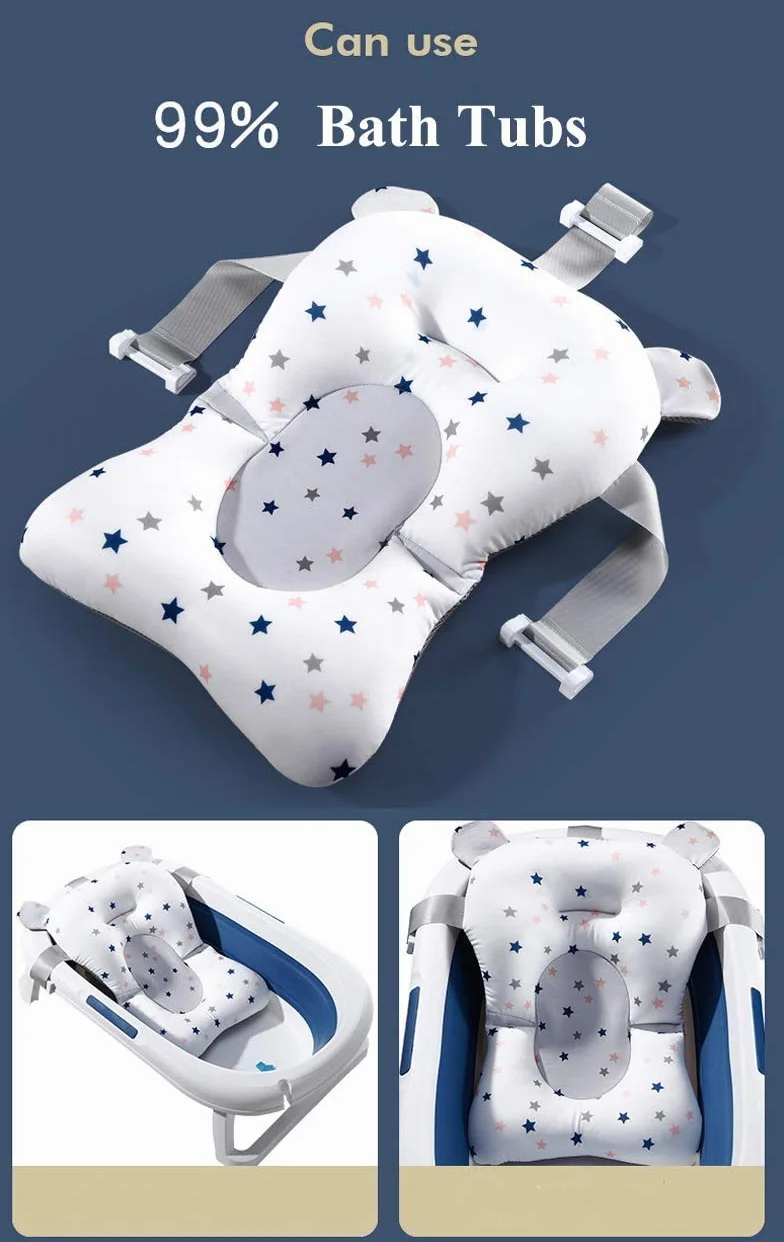 Coussin de bain bébé antidérapant réglable pliable 0-12 mois