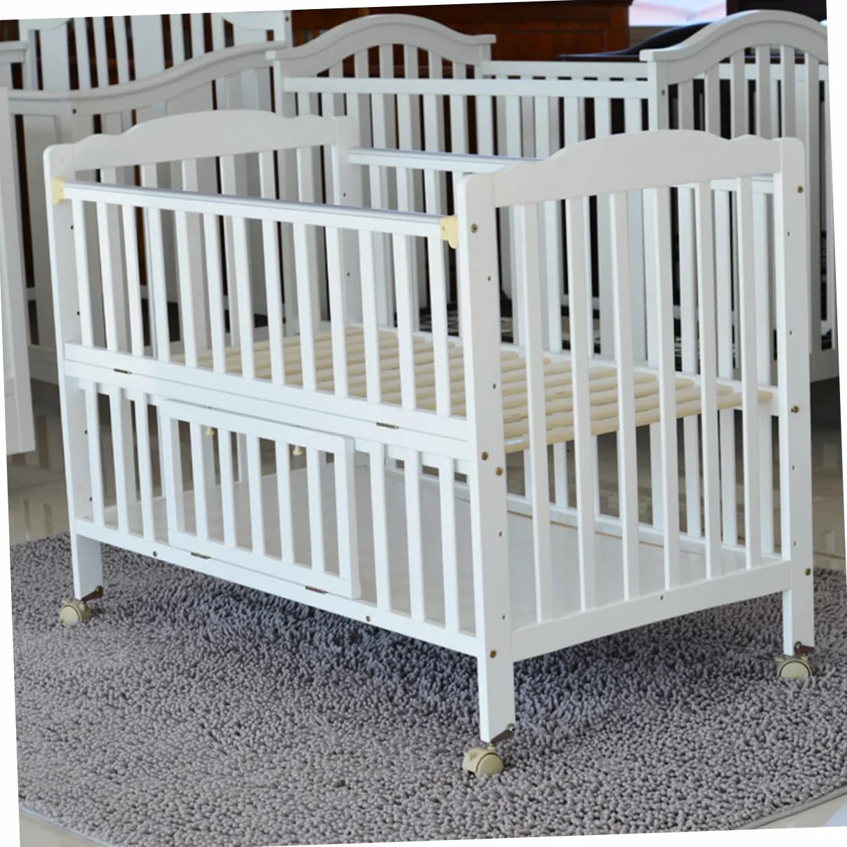 Roulettes Pivotantes Silencieuses Frein en PU Ensemble de 4 pour Lit Bébé