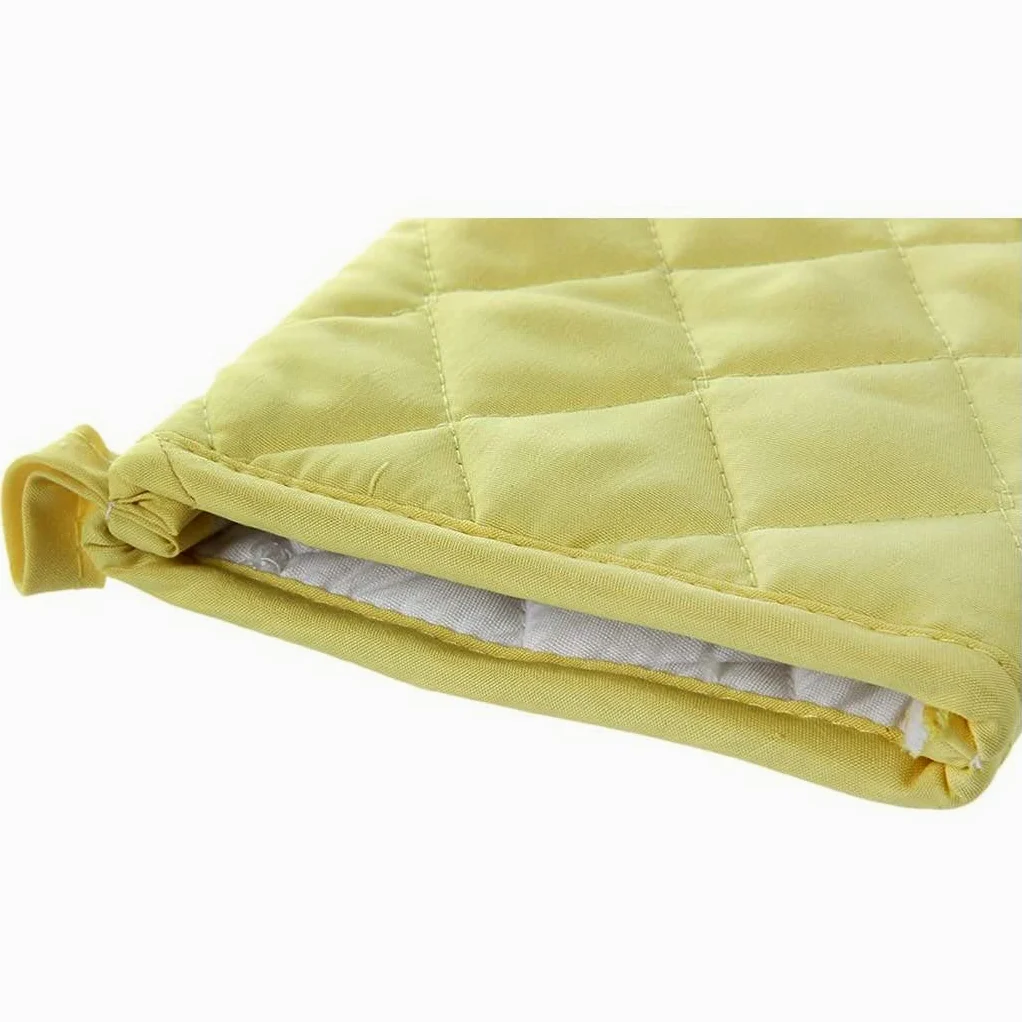 Deux Gants en Coton pour Four À Micro-Ondes Peuvent Être Lavés des Mains De Protection Jaunes Résistantes La Chaleur l'usure Et Aux Brûlures