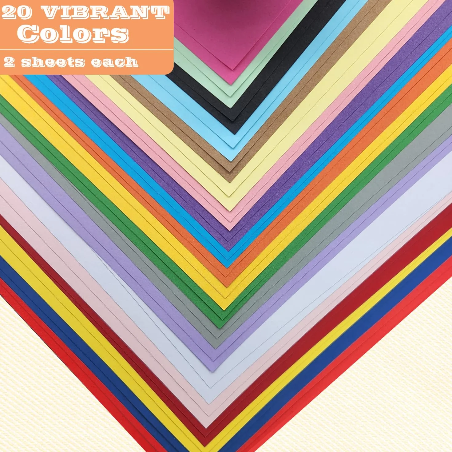 Papier cartonné coloré A4 230 g/m² Lot de 40 feuilles pour cartes, scrapbooking et arts