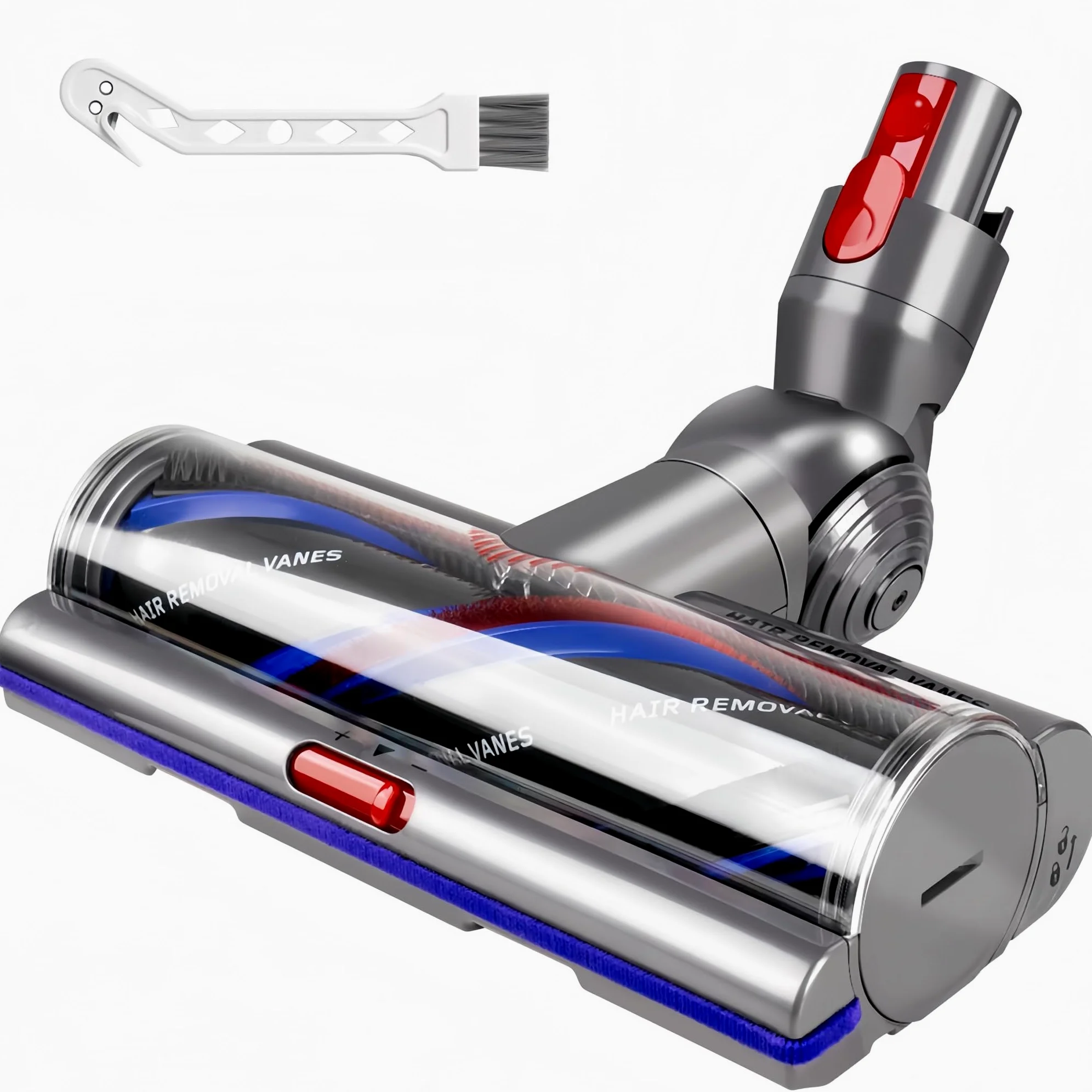 Brosse High Torque Anti-Enchevêtrement Compatible avec Dyson V15 V11 V10 V8 V7 SV14 SV22, Tête d'Aspirateur Motorisée de Rechange, Aspiration Réglable pour Tapis Sols Durs et Poils d'animaux