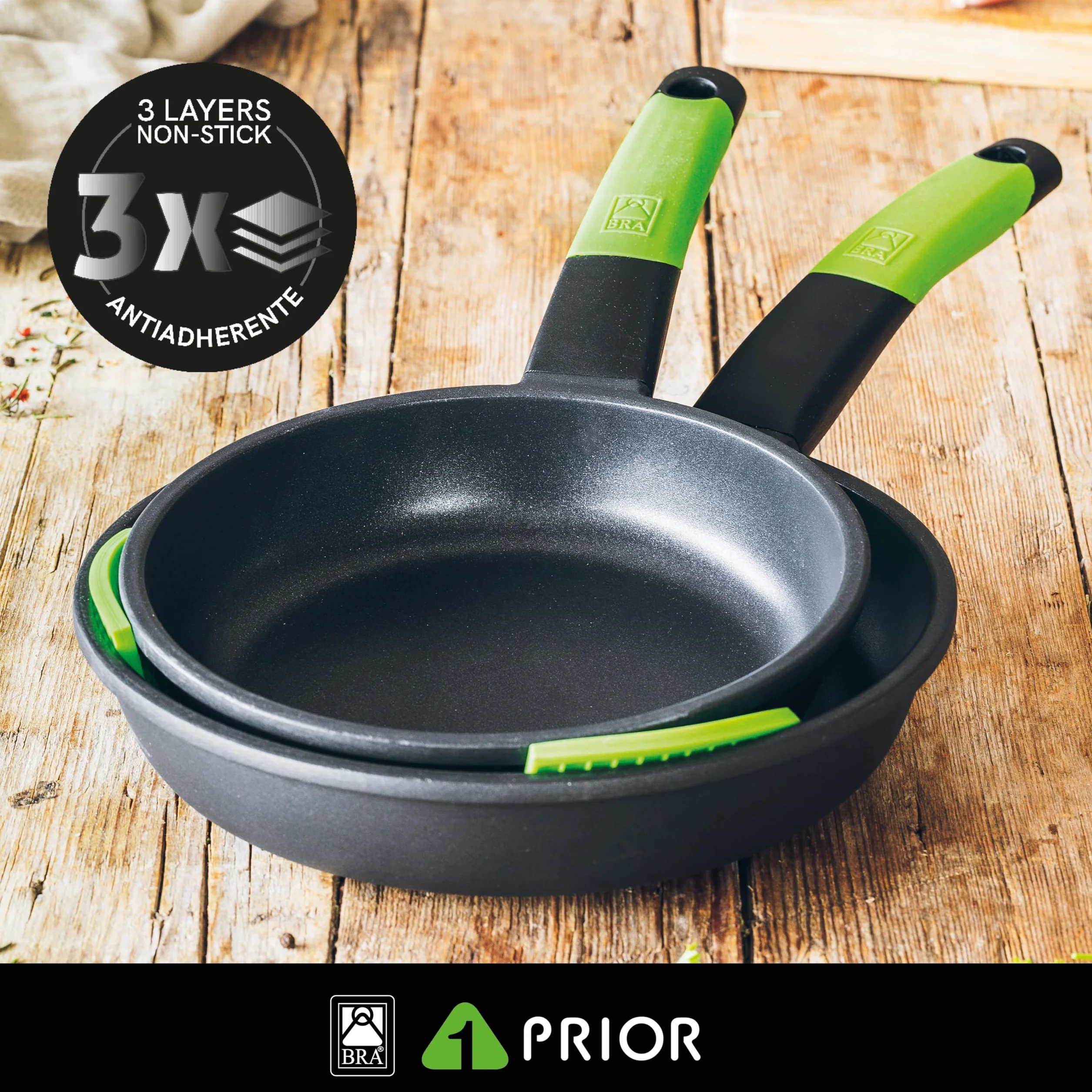 Poêle en Fonte d’Aluminium 18 cm Antiadhésif sans PFOA Compatible Induction Tous Feux