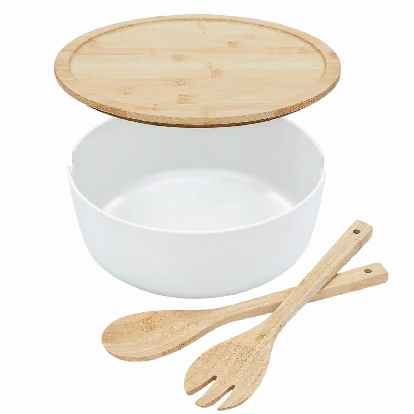 Grands Saladiers De Service Contenants Alimentaires En Bois Vaisselle | Grand Bol Saladier Légumes Pâtes Nouilles Préparation Mélange Cuisson Pour Maison