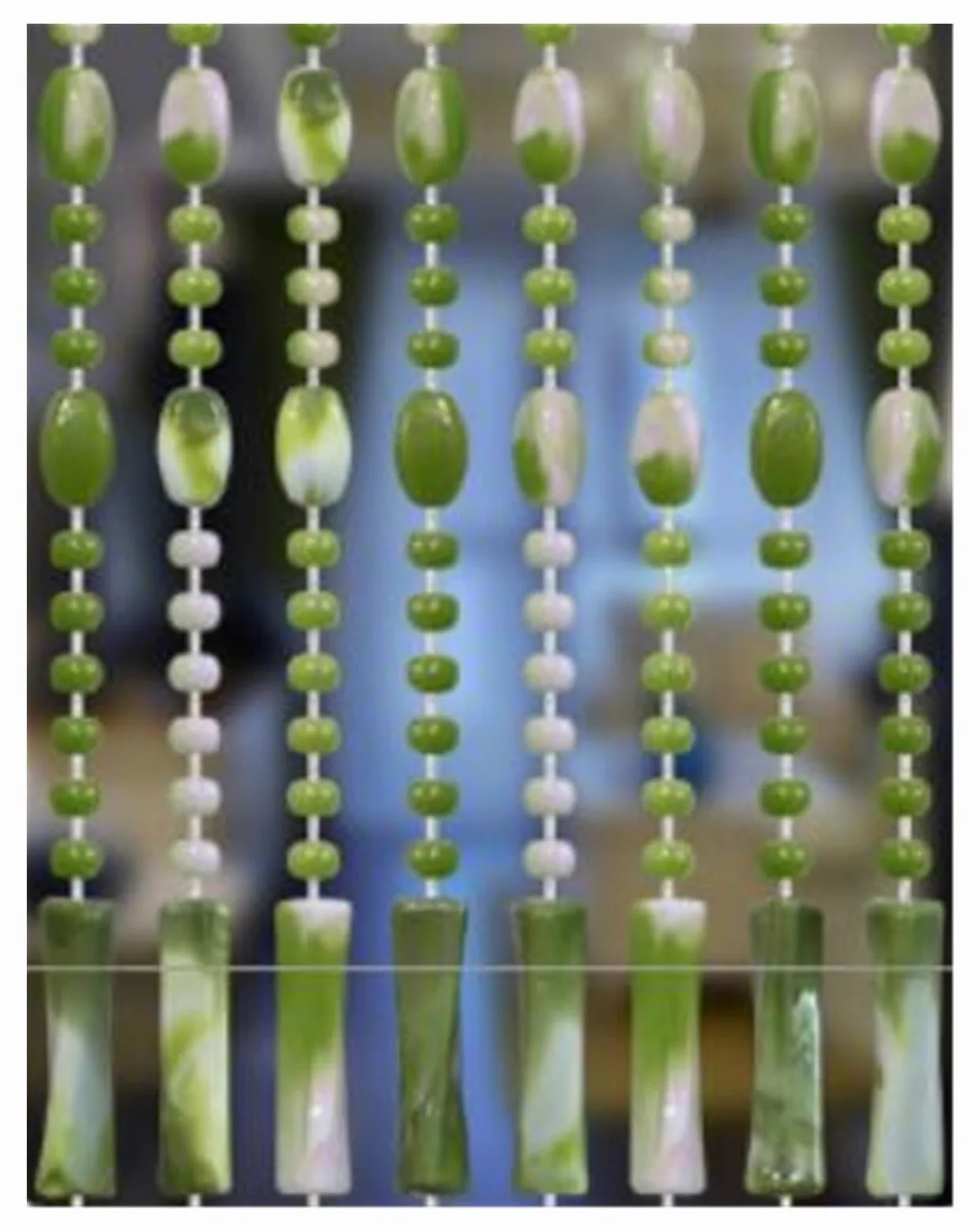 Rideaux de Porte décoration d'intérieur, Ornements séparation Salon, Perle(Green,20 Strings 185cm)