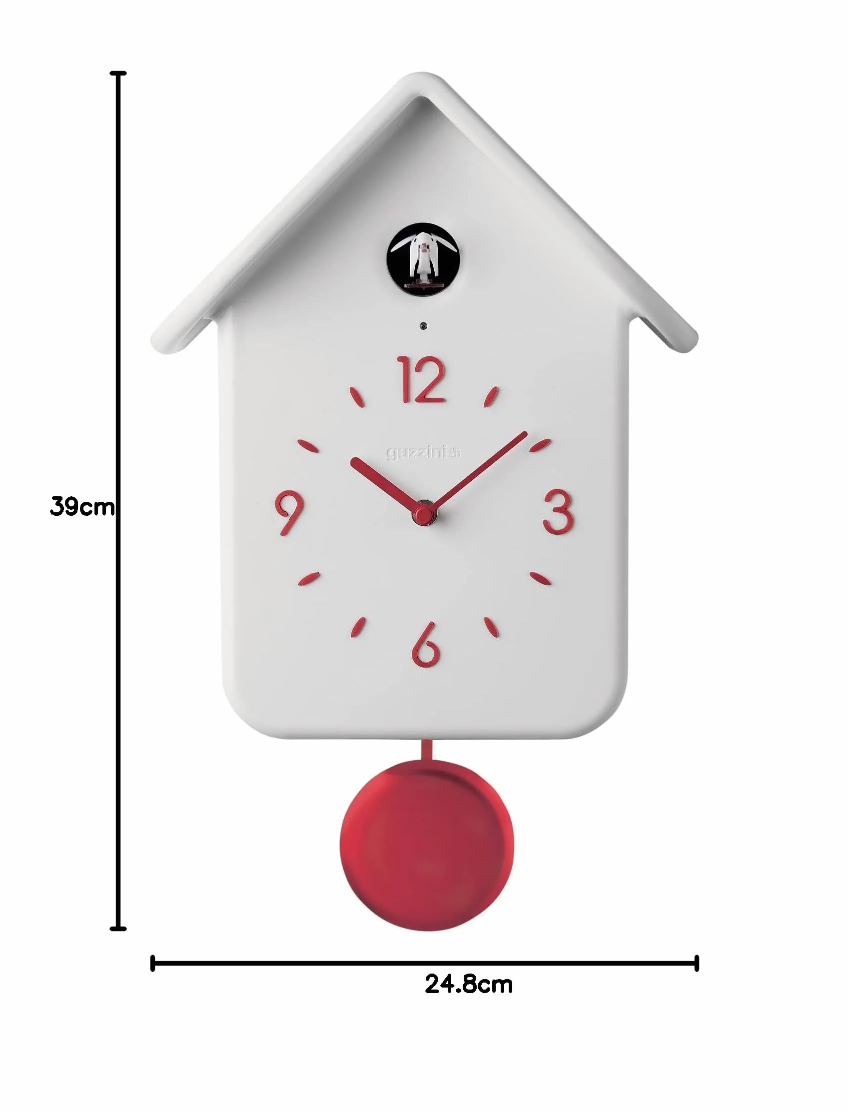 Guzzini Horloge Coucou 24,8 x 12 x h39 cm Blanc