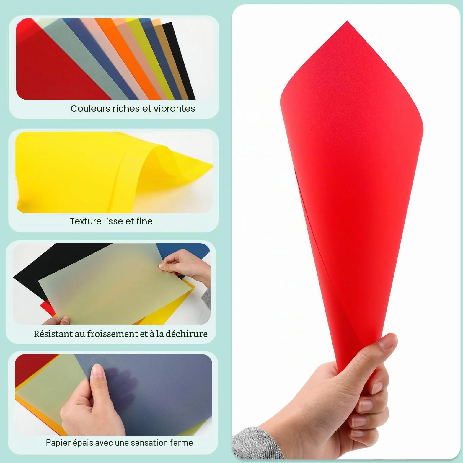 Papier calque coloré A4 24 feuilles – papier vitrail pour travaux manuels, lanternes, impression, dessins, scrapbooking et projets créatifs