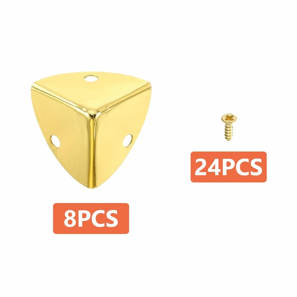 TopHomer Lot de 8 coins de protection en métal pour boîtes 4x4x4 cm avec vis, résistant à la corrosion, bronze