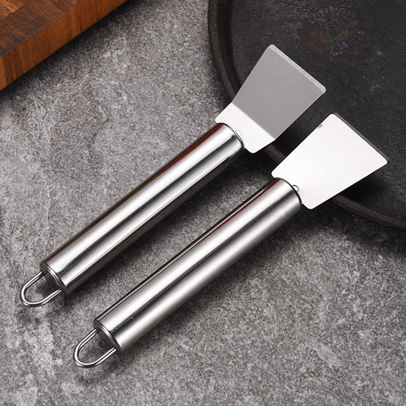 Spatule Nettoyante en Acier Inoxydable - Racloir pour Cuisine, Gril Barbecue, Camping Extérieur