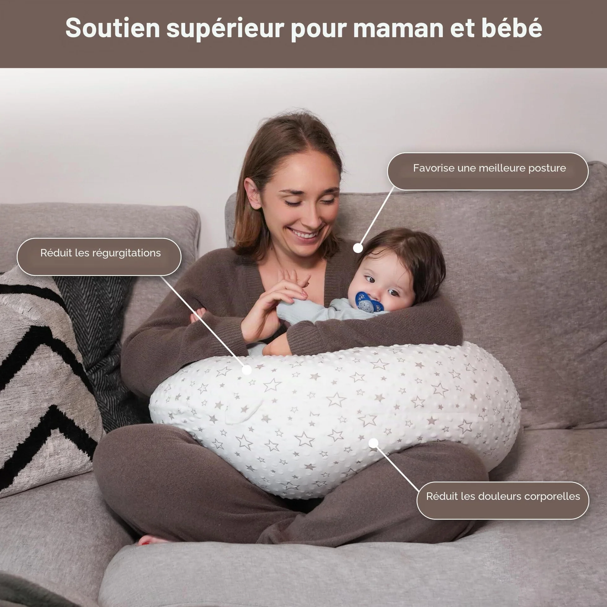 Coussin de Grossesse XXL DancesCat 170cm avec Housse Lavable pour Dormir et Allaiter