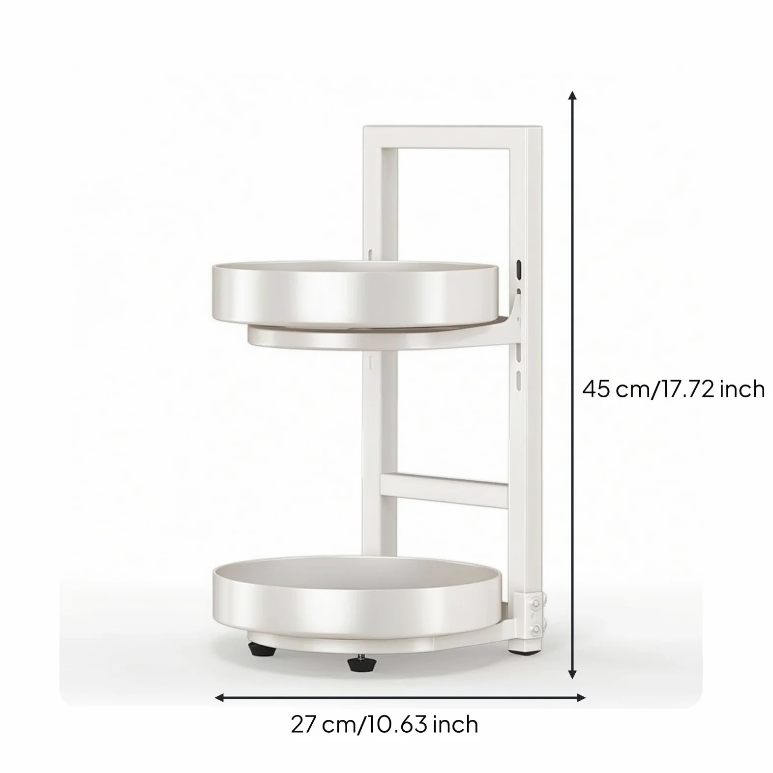 Étagère à Épices Compact Organisateur Cuisine peu Encombrant Rangement, Double Couche, Blanc Laiteux