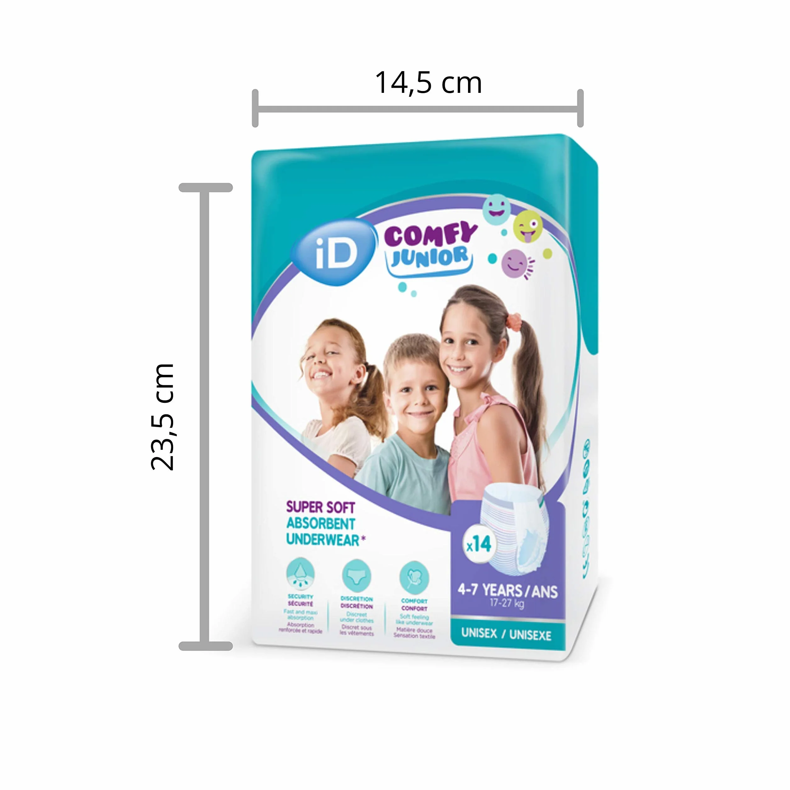 iD Comfy Junior Pants Sous-vêtements absorbants enfants 4-7 ans