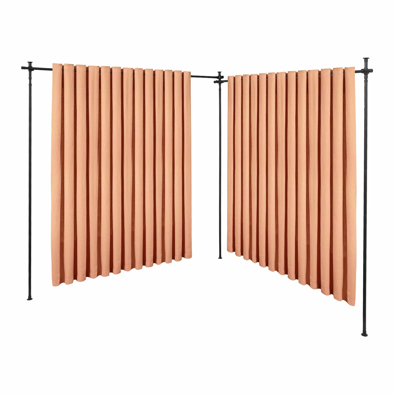 Barre de Séparation Pièce sans Perçage – Tringle Rideau Télescopique Réglable en Hauteur 1,5 m à 3,5 m, Support Mural Autoportant pour Cloison Amovible, idéal Locataires