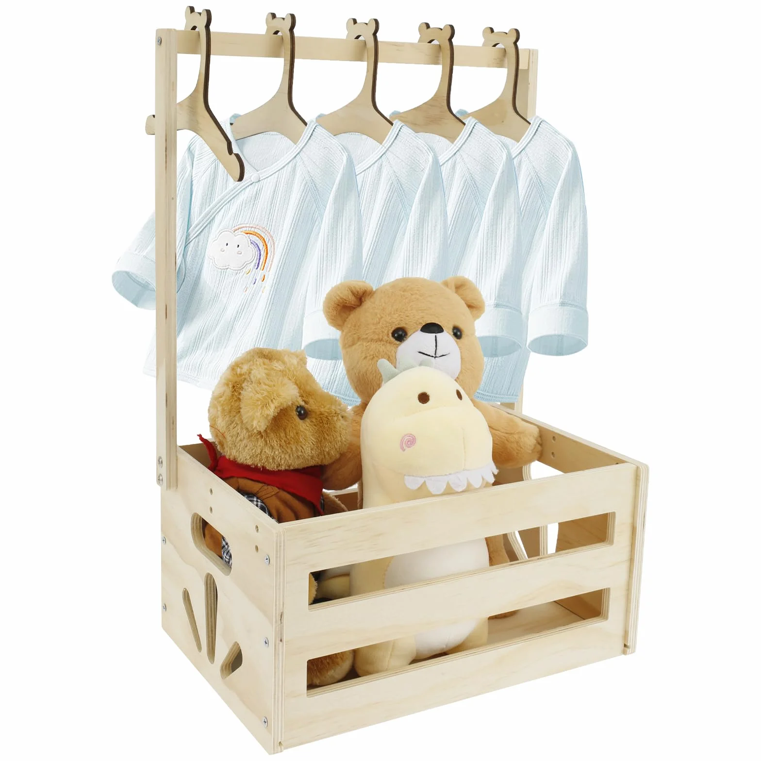 Boîte de rangement en bois pour fête prénatale - Panier décoratif cadeau