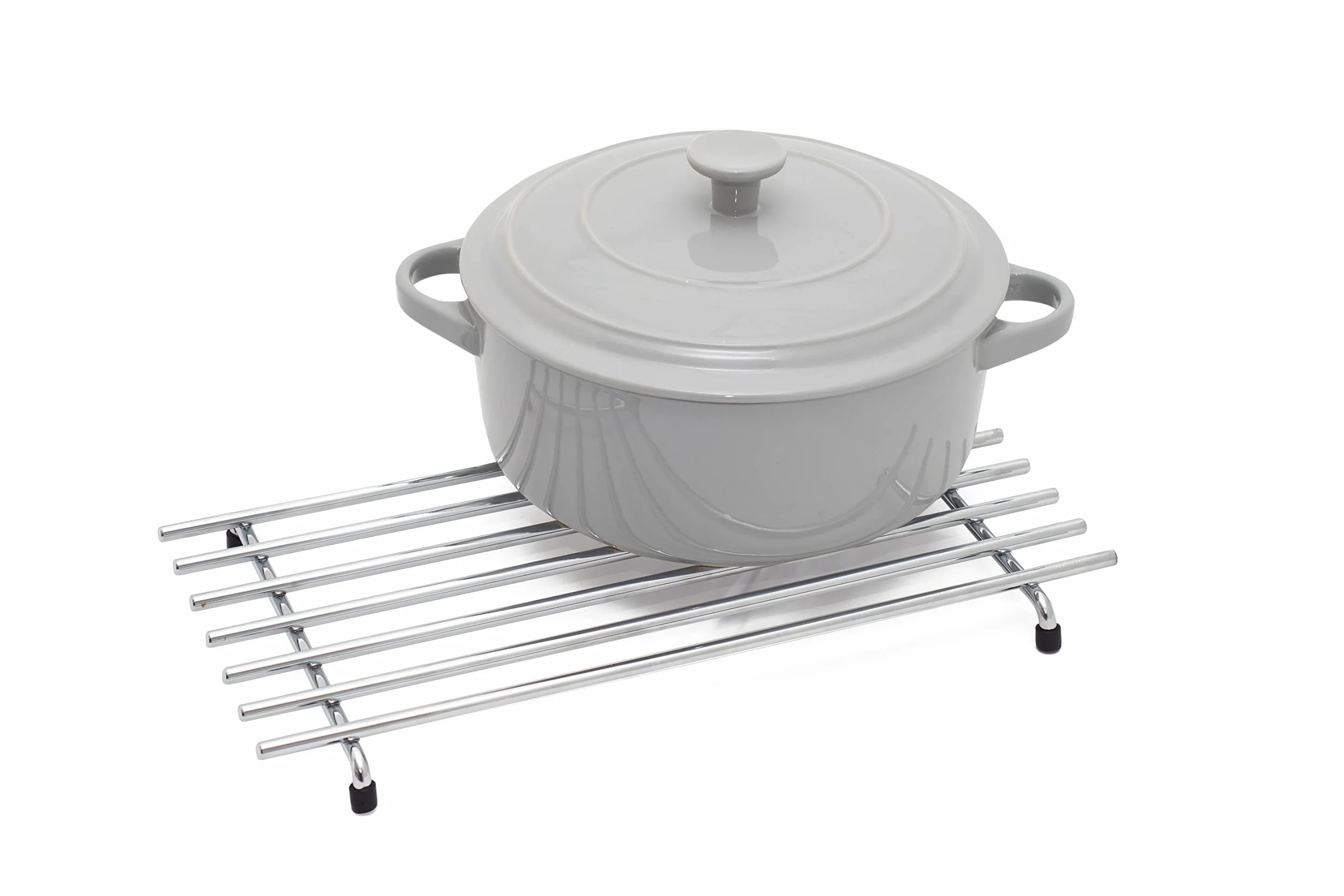 Dessous de Plat Résistant à la Chaleur Acier Chromé Grand