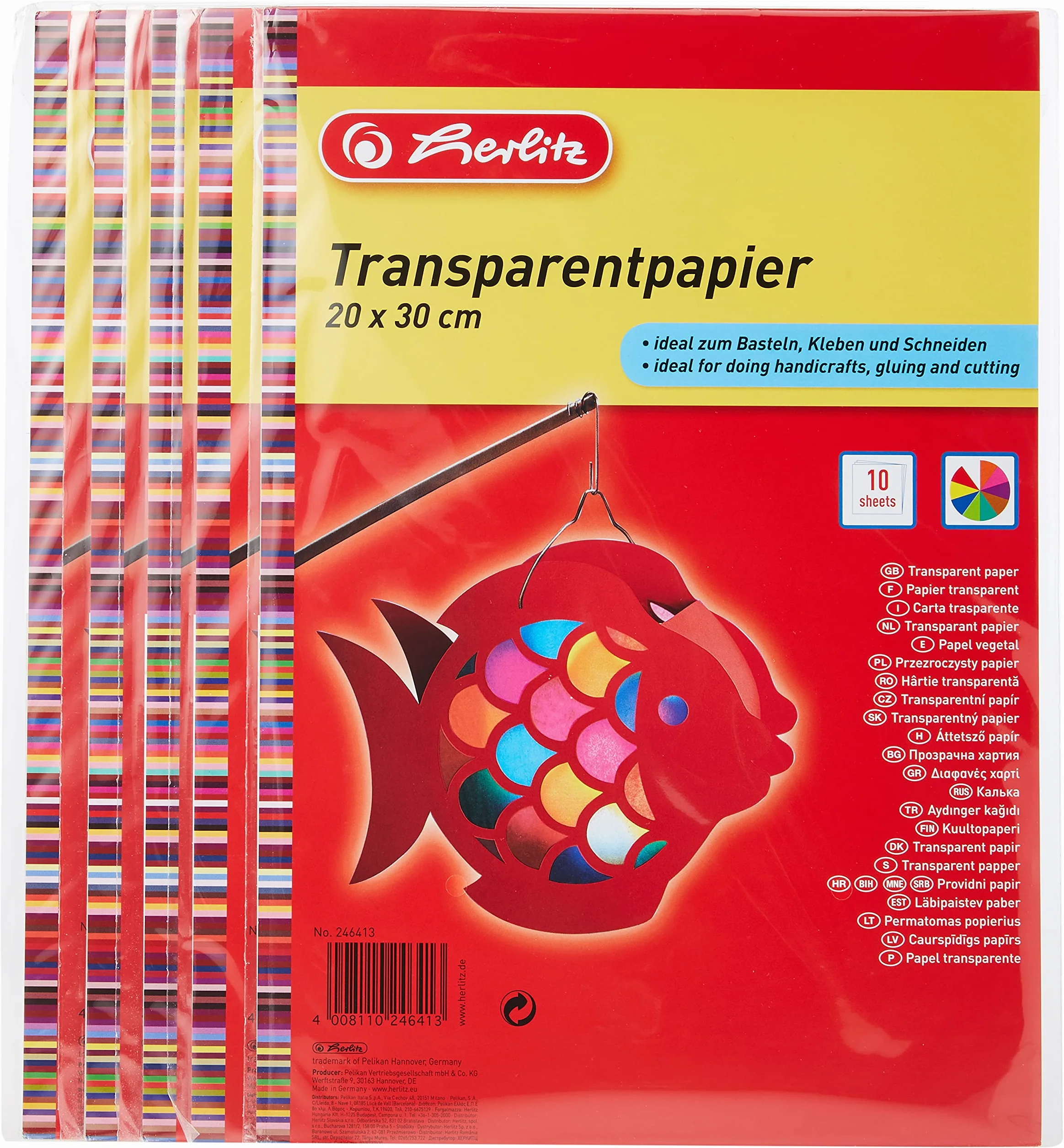 Herlitz Papier Calque Lot de 5 Paquets 20x30 cm
