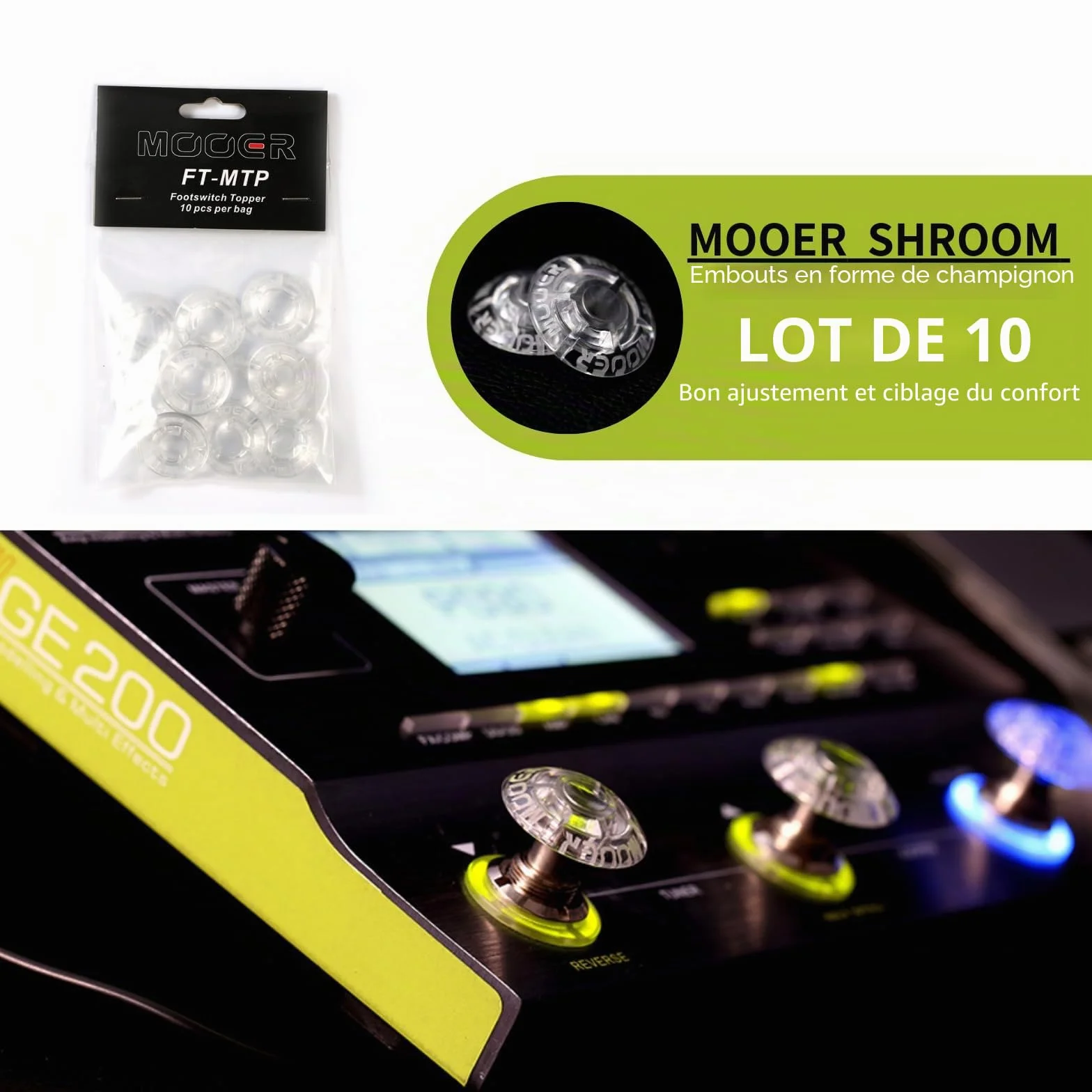 Mooer Lot de 10 décorations pour interrupteur à pied