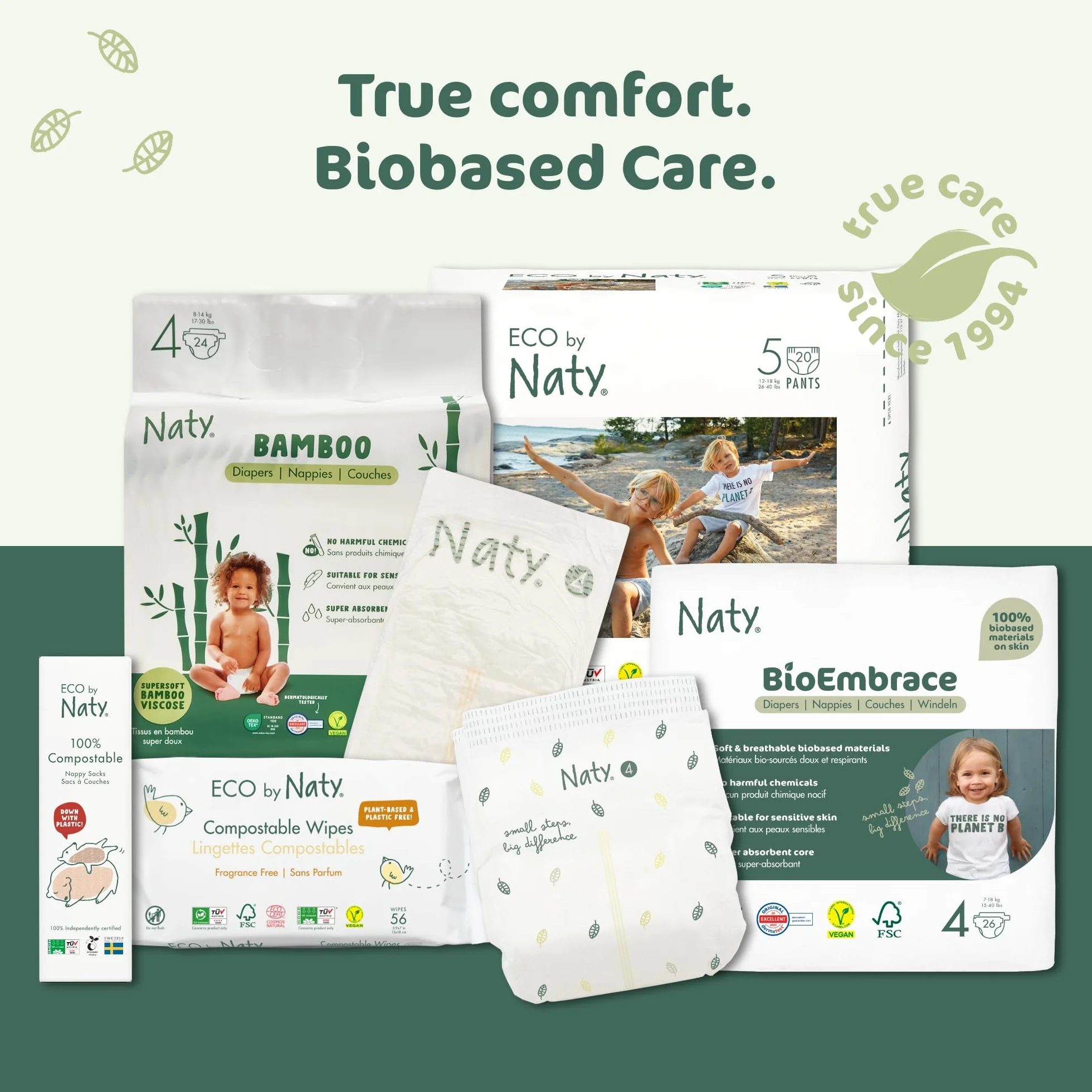 Naty Coussinets d’Allaitement Ultra Absorbants Compostables Bambou Pâte de Bois Voile 0% Plastique