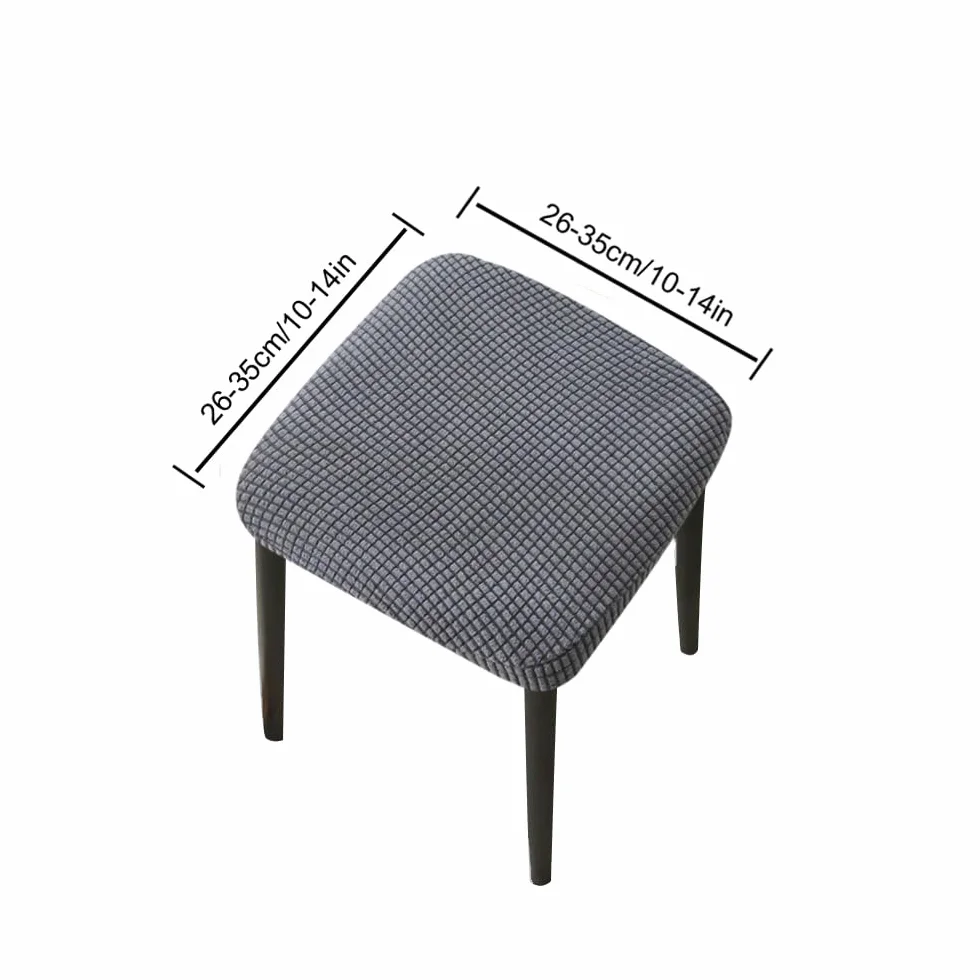 Housse de tabouret de bar carrée 2 pièces, élastique, anti-poussière, lavable 26-32cm Dark-Gray