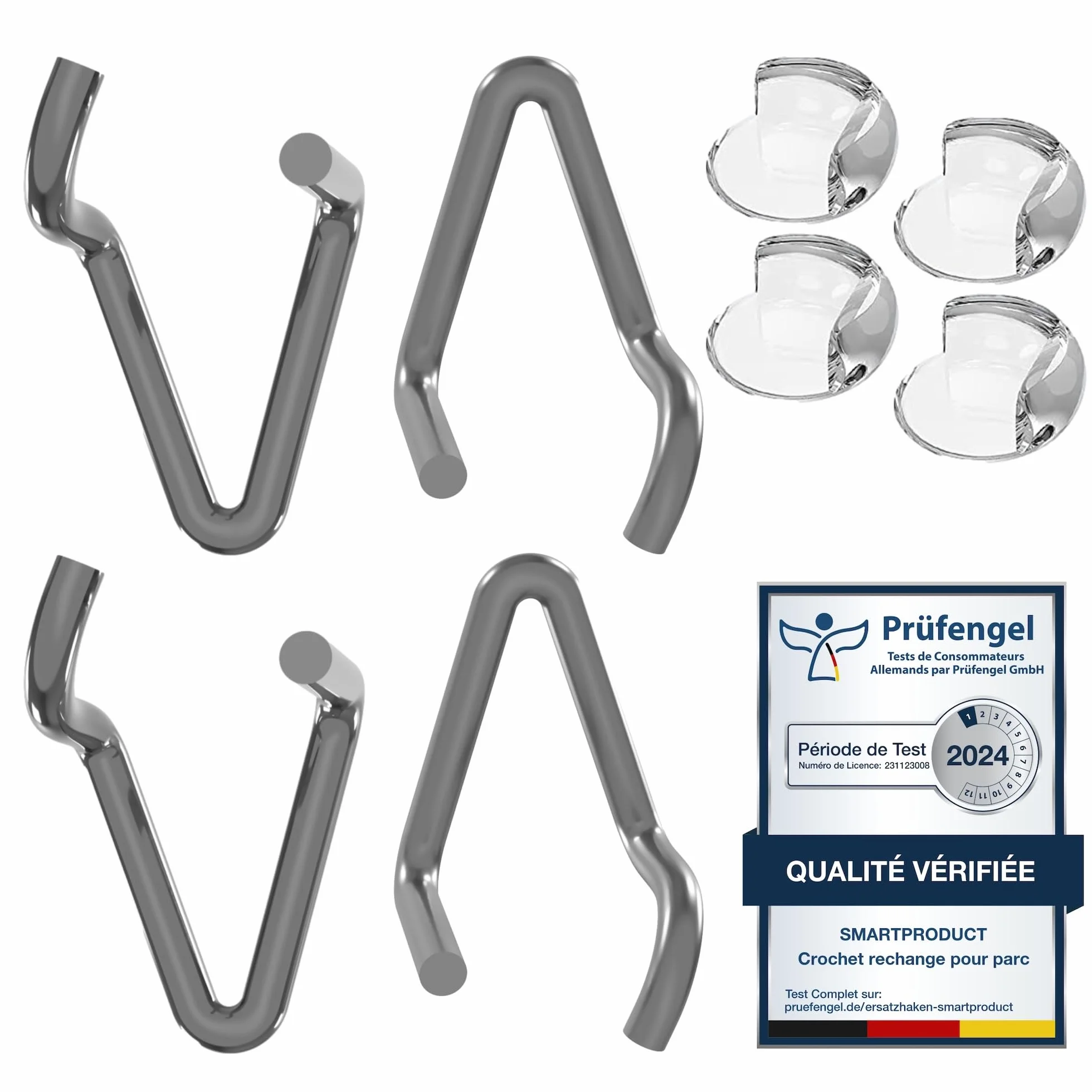 Ajusteurs de hauteur pour parc de jeu bébé, pack de 4 rehausseur en acier galvanisé, protections d'angle pour meuble transparentes PVC