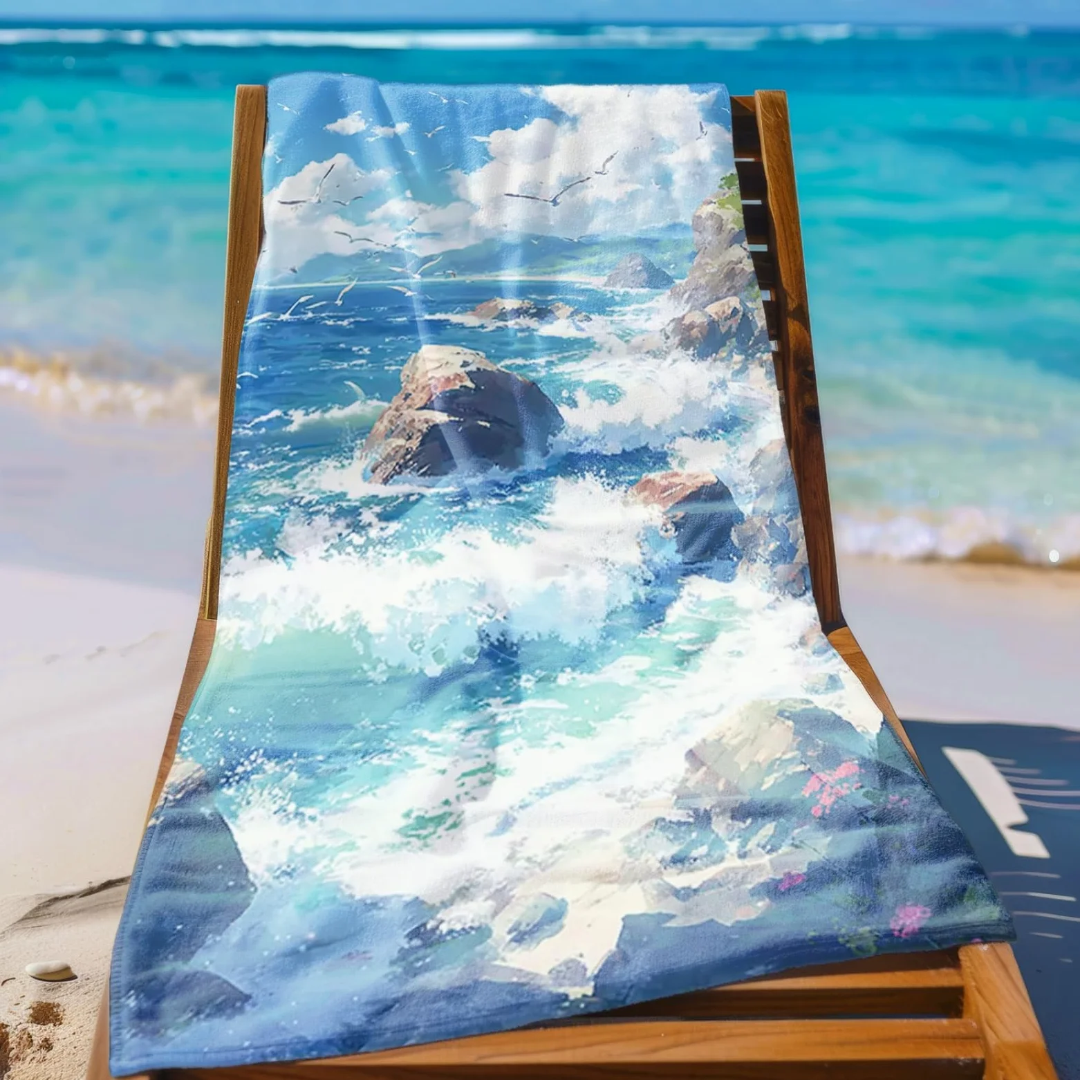 Tapis de Plage XXL Anti Sable Pierres Plage Serviette Piscine Adulte,Natte De Plage Pliable, Voyage Accessoires De Plage Camping,Serviette de Bain Personnalisée