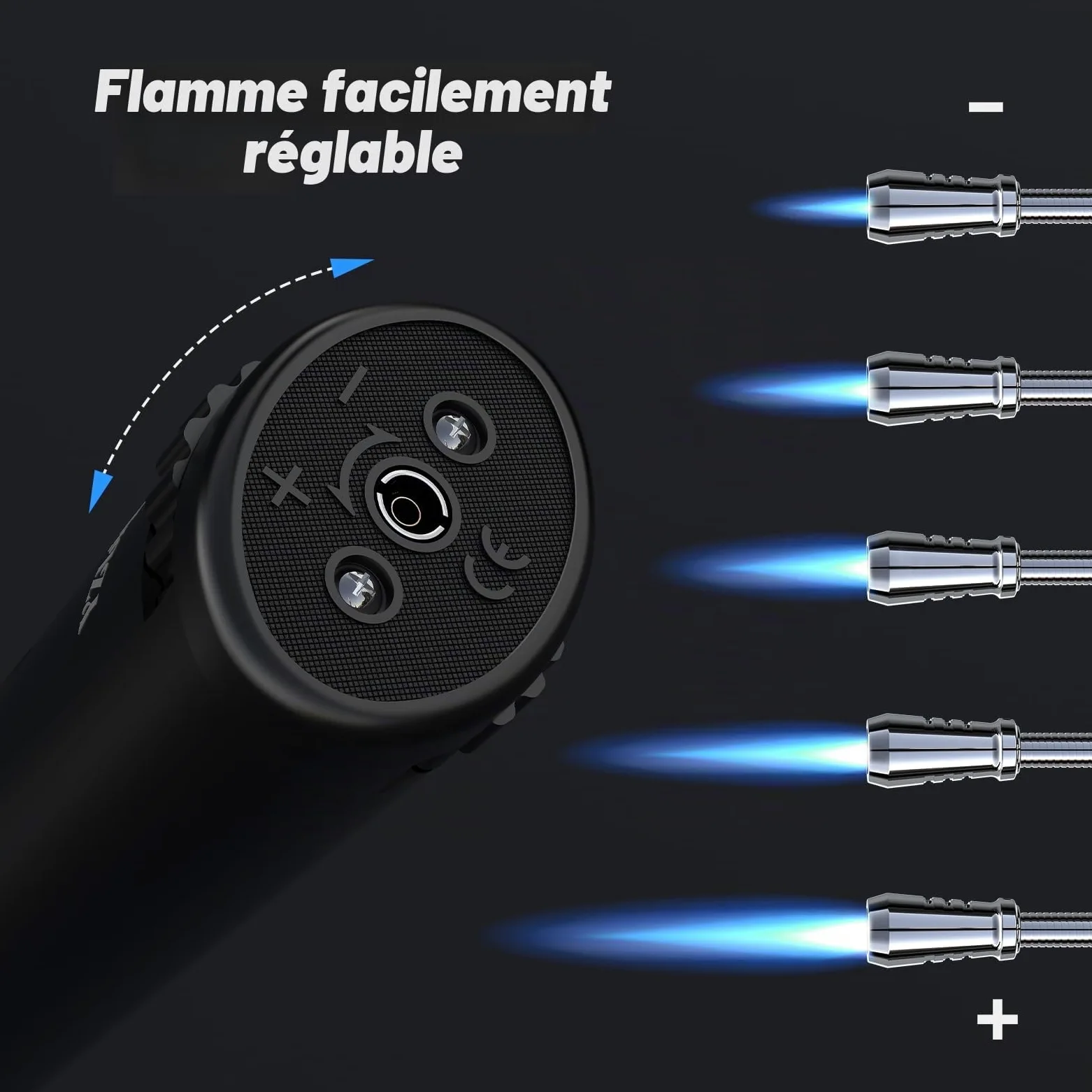 2Pcs Briquet Allume-Feu Rechargeable, Gaz/Allumette Long Allume-Bougies Tempête Flamme Chalumeau BBQ, Cheminée, Bois, Camping (Gaz Non Inclus) Noir et Orange