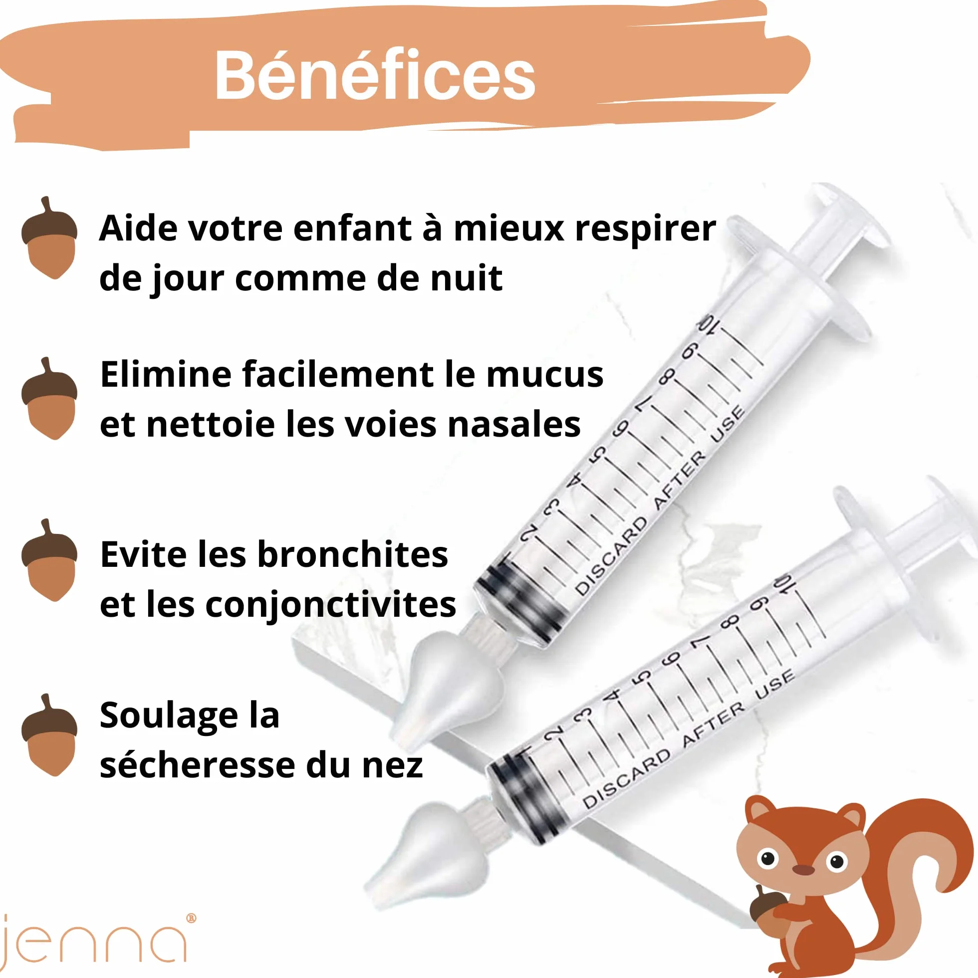 Brosse Offre Bébé Seringue Nasale 10ml Mouche Bébé Irrigation Nasale Enfant Rinçage Sinus Hygiène