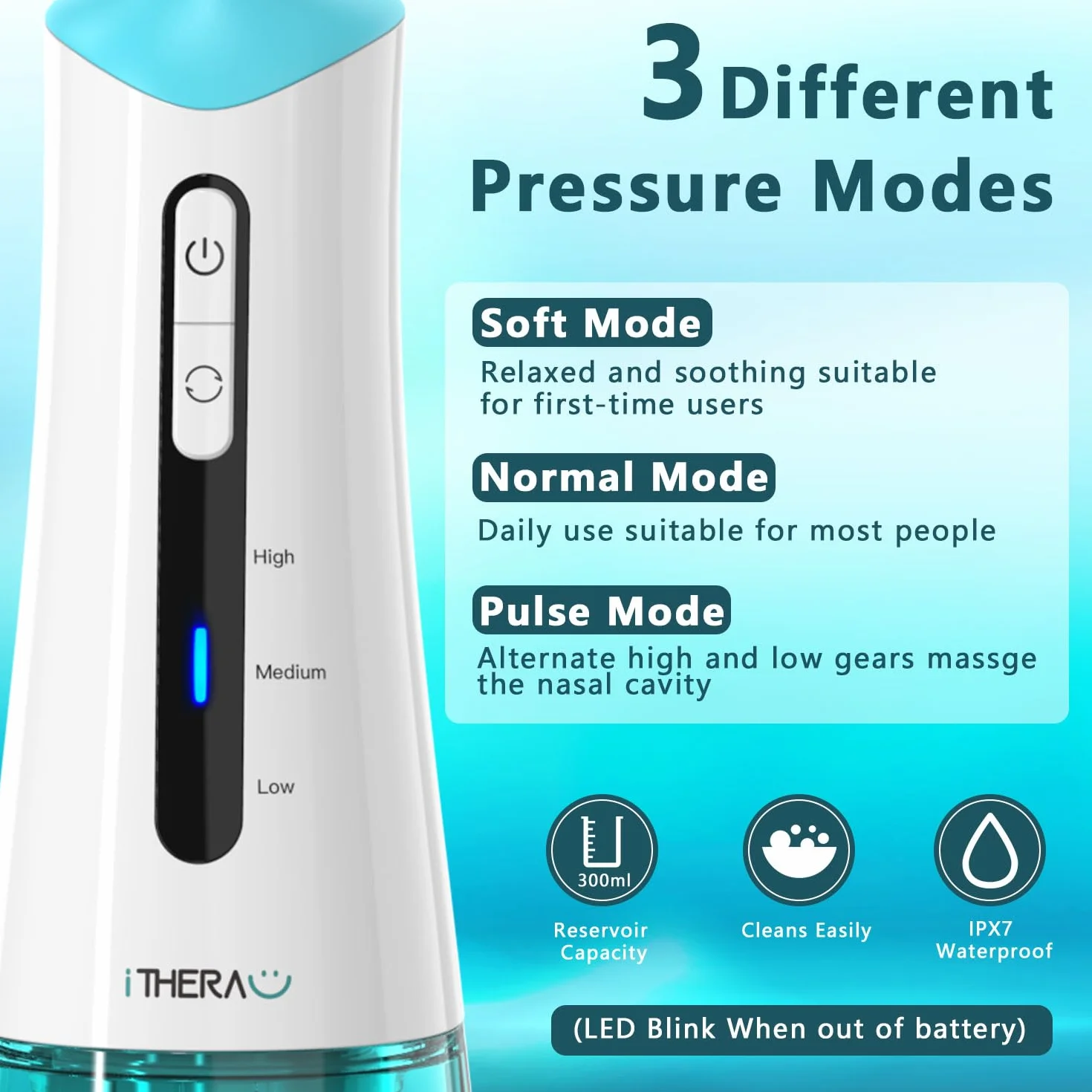 I-THERA-U Kit Lavage de Nez Sans Fil Douche Nasale Adulte Irrigation Nasale Sinus Rinse