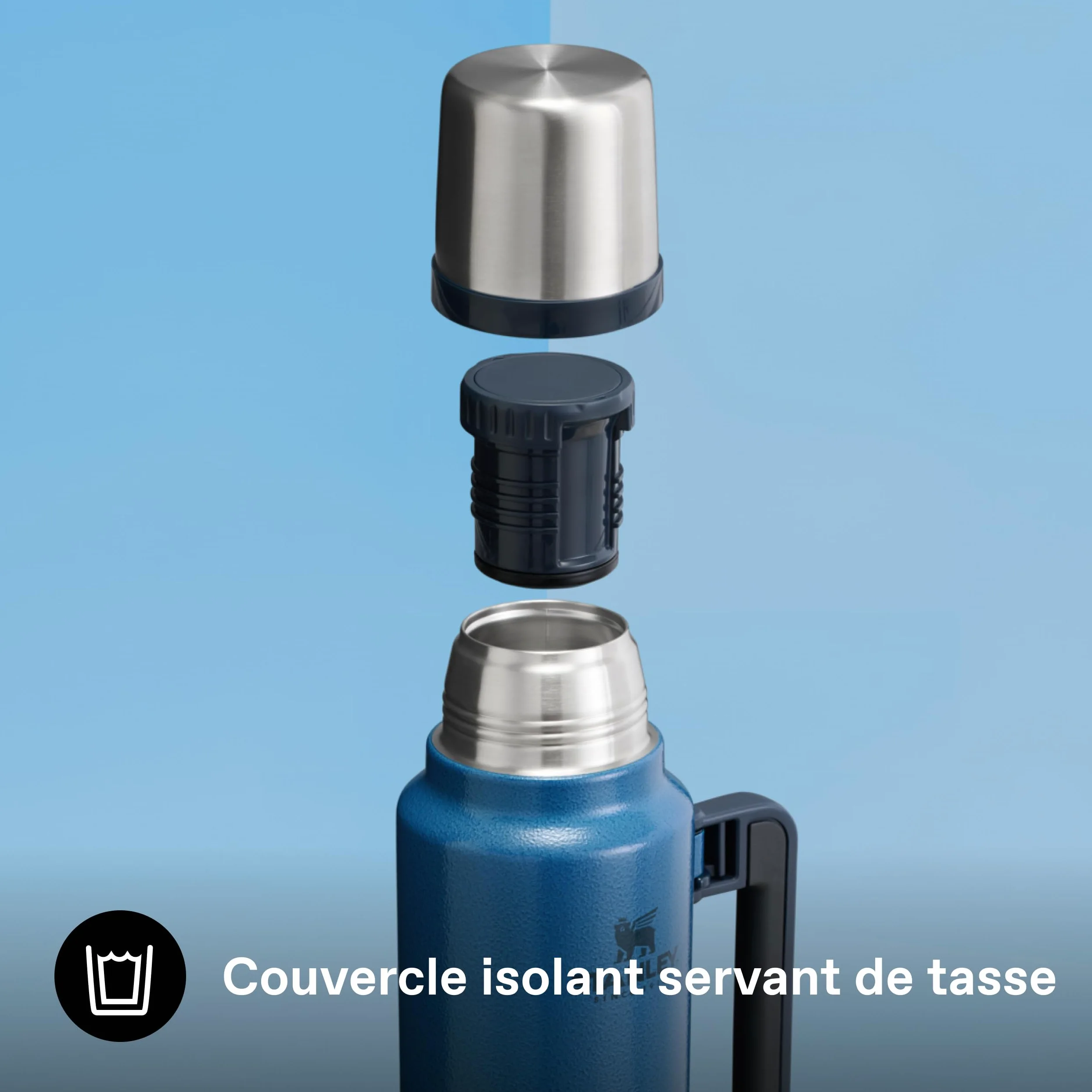Stanley 1913 Classic Legendary Thermos 1.4L - Hammertone Lake | Maintient la Température 40h (Chaud/Froid) - Bouteille Isotherme - Sans BPA - Gourde Isotherme en Acier Inoxydable